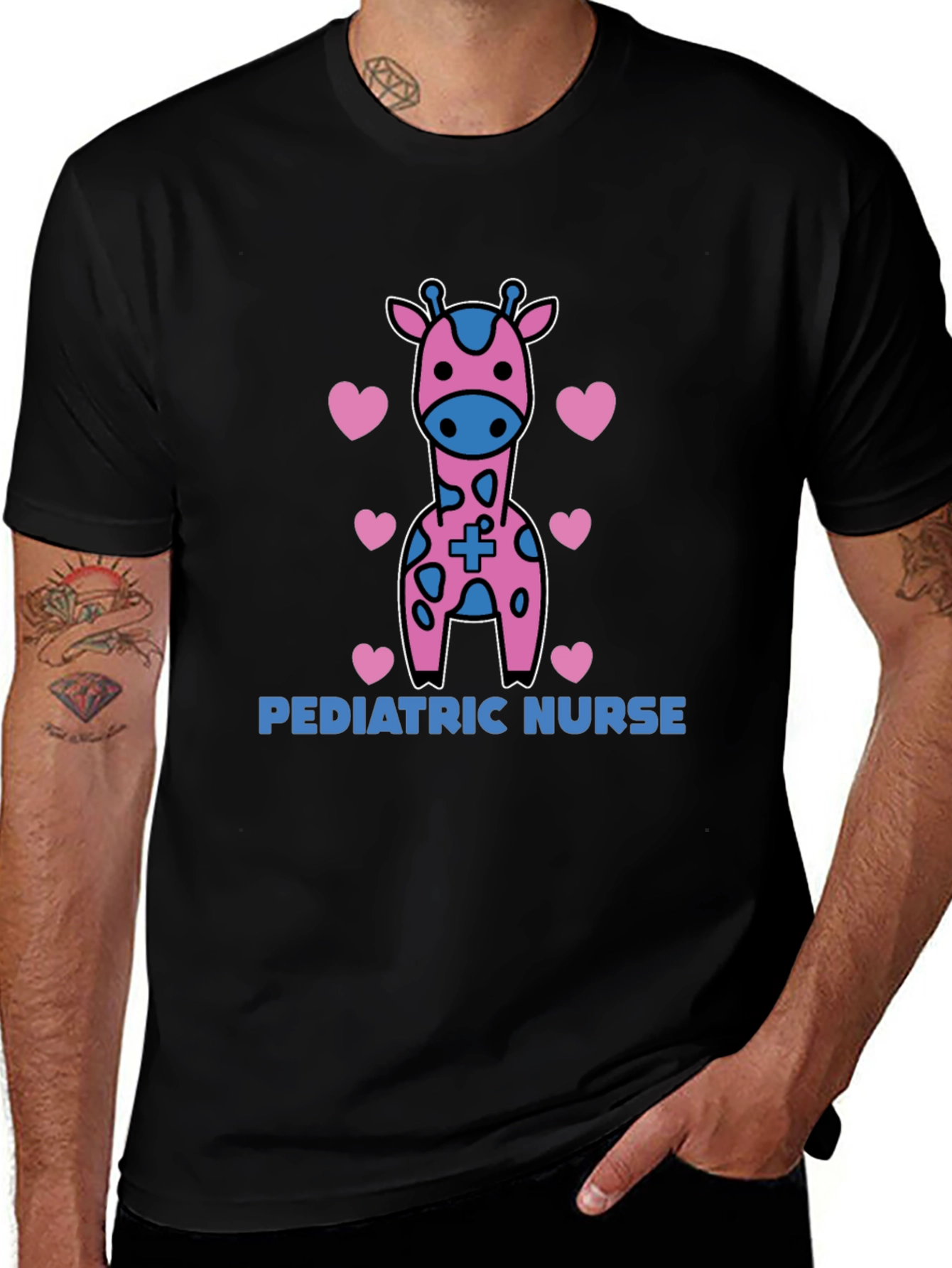 Variant 6 of Pediatric Nurse Giraffe Heart T-Shirt