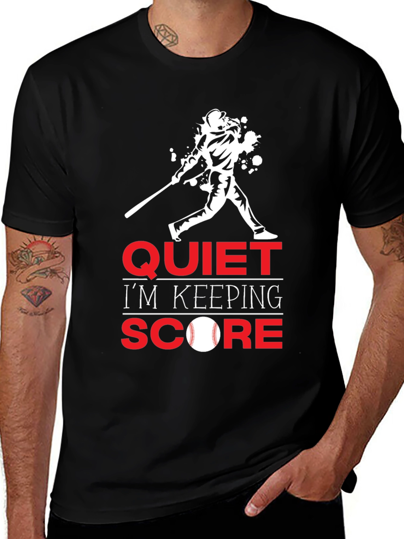 Variant 21 of Quiet I'm Keeping Score Baseball T-Shirt