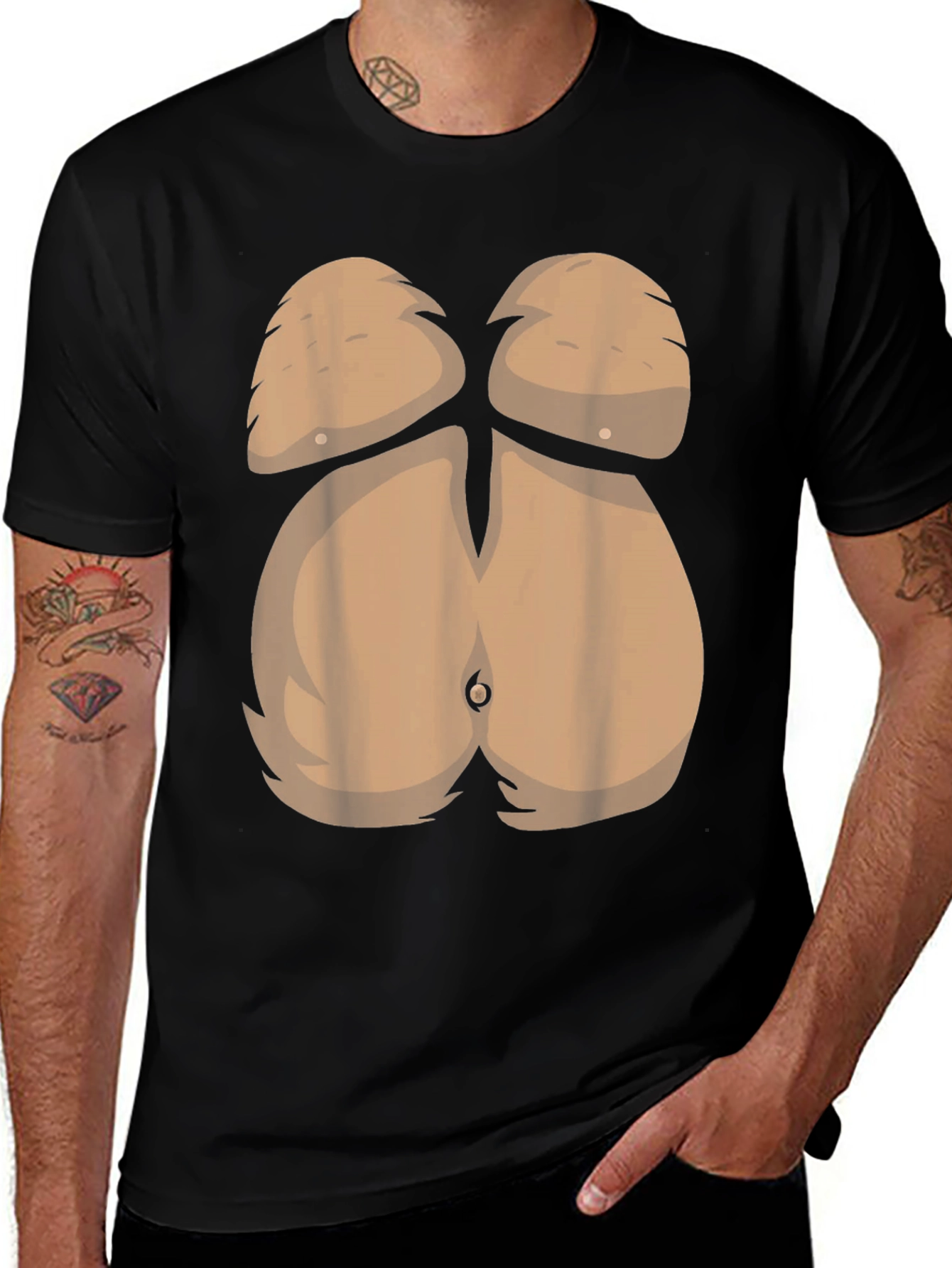 Variant 18 of Funny Hairy Belly T-Shirt