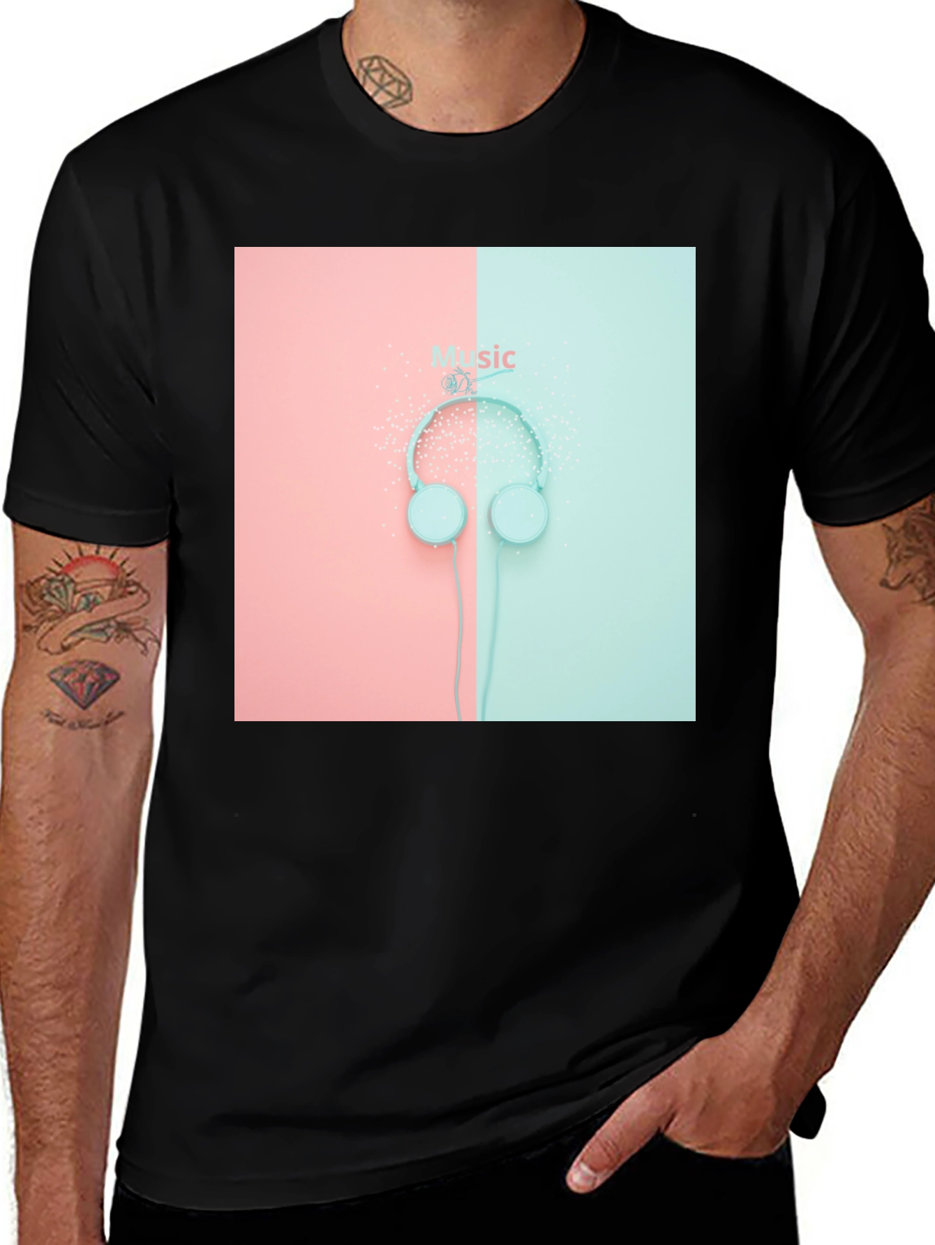 Variant 5 of Stylish Music Headphones Graphic Tee