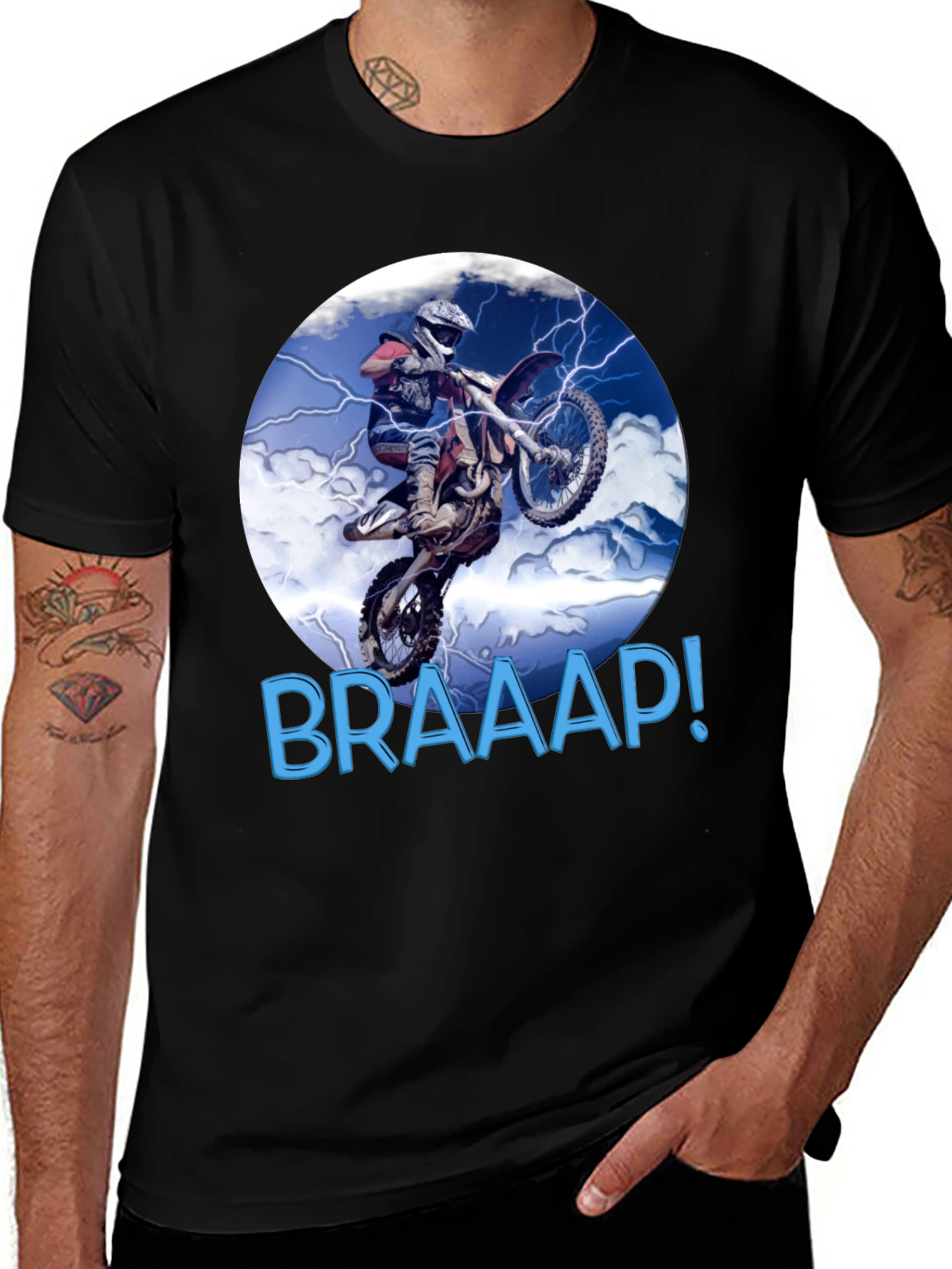 Variant 8 of Braaap! Motocross Rider Graphic Tee - Black
