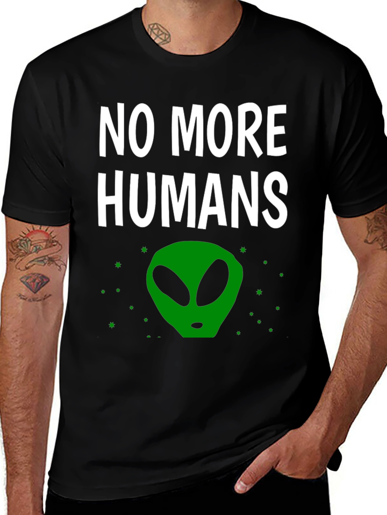 Variant 18 of No More Humans Alien Graphic Tee