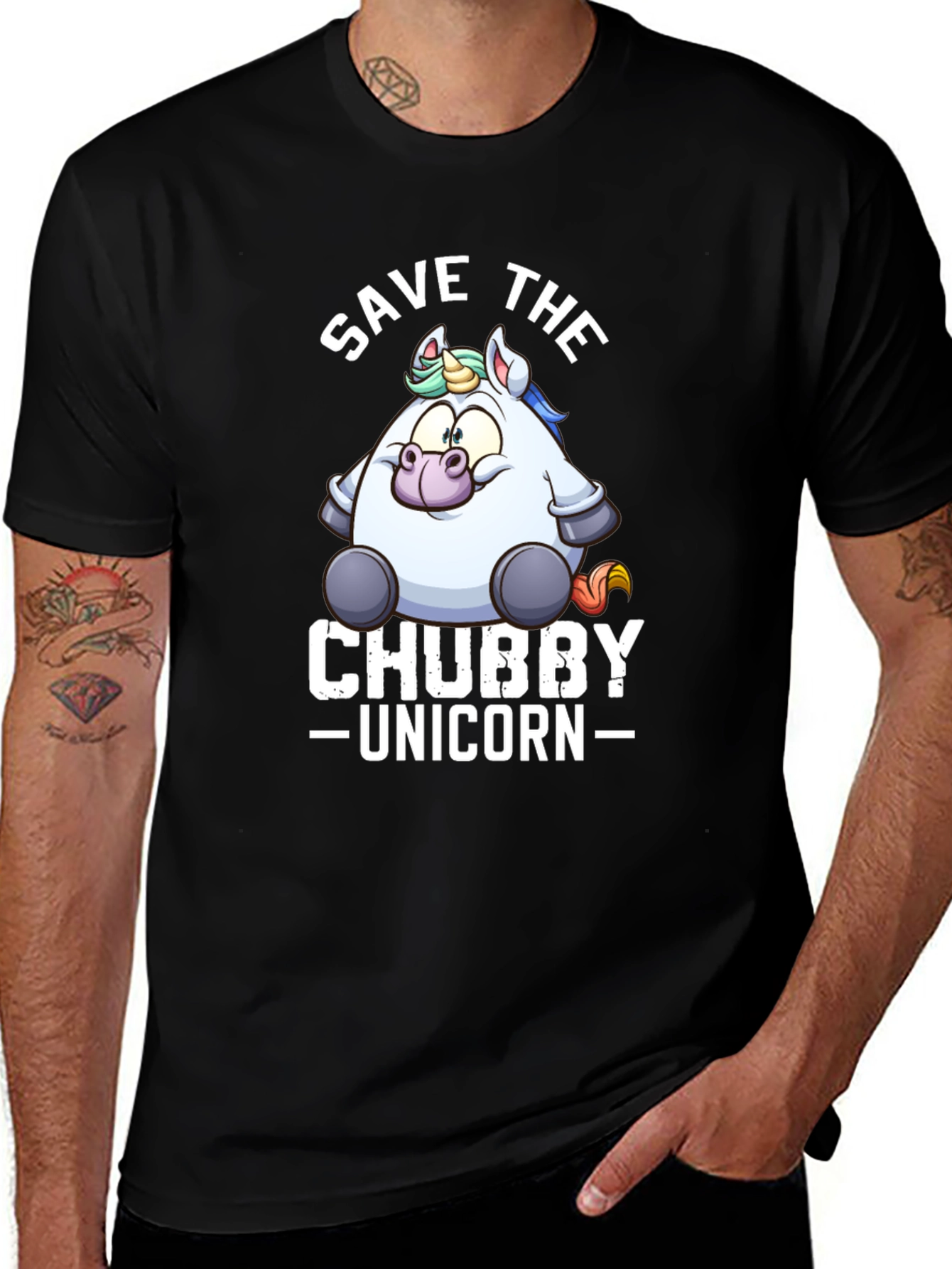 Variant 16 of Save the Chubby Unicorn Funny Graphic Tee