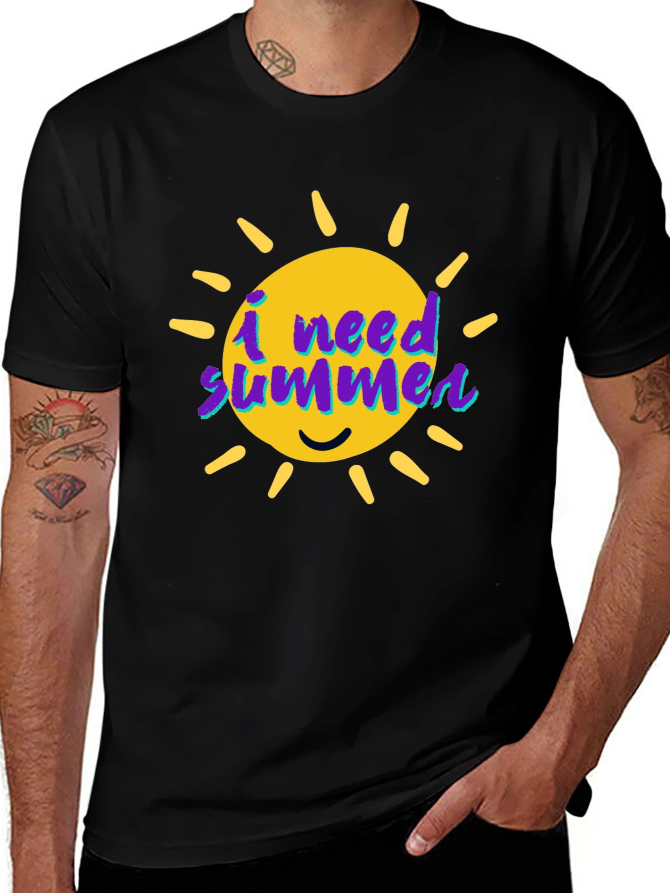 Variant 14 of I Need Summer Graphic Tee - Black