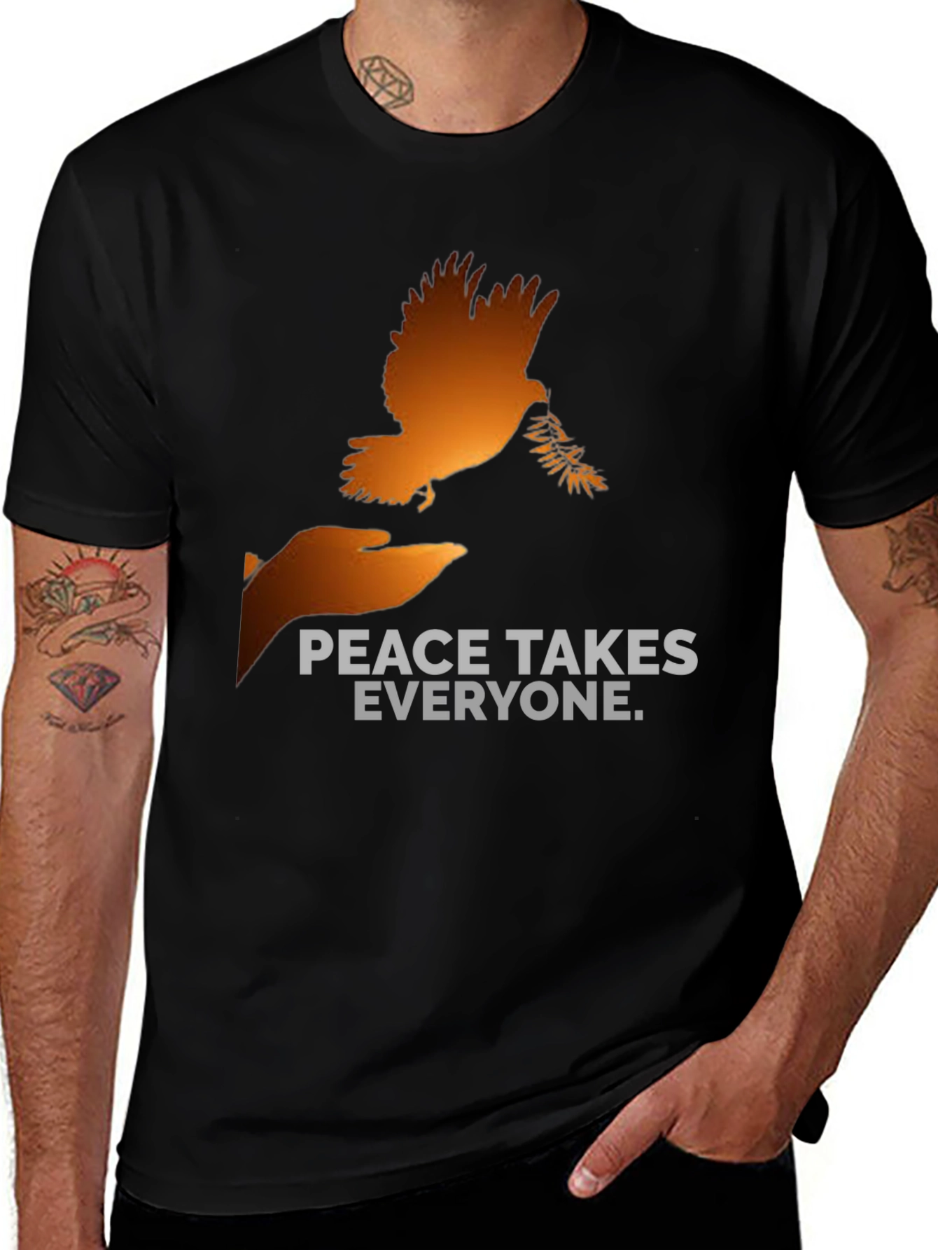 Black Peace Takes Everyone Graphic T-Shirt main image