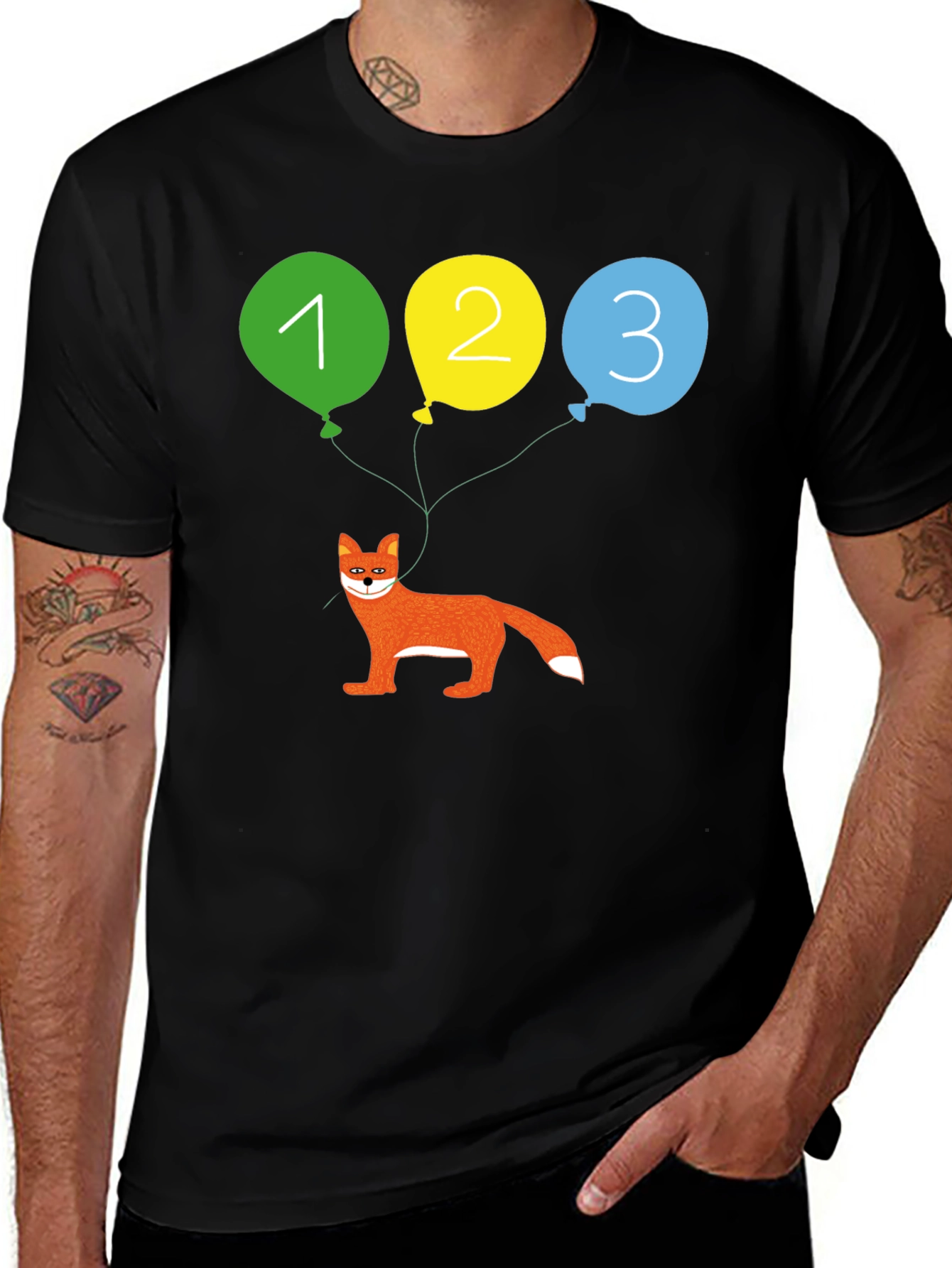 Variant 23 of Fox and Balloons Graphic Tee