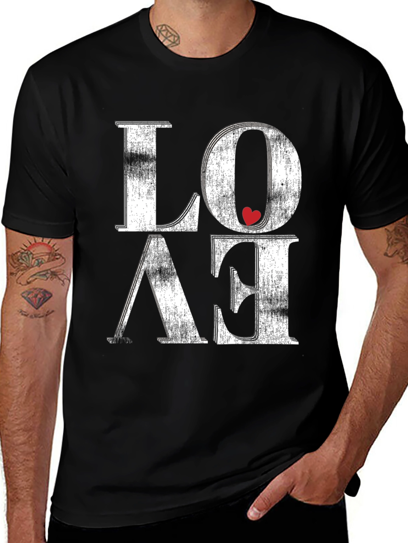 Variant 8 of Love Graphic Tee - Distressed Print