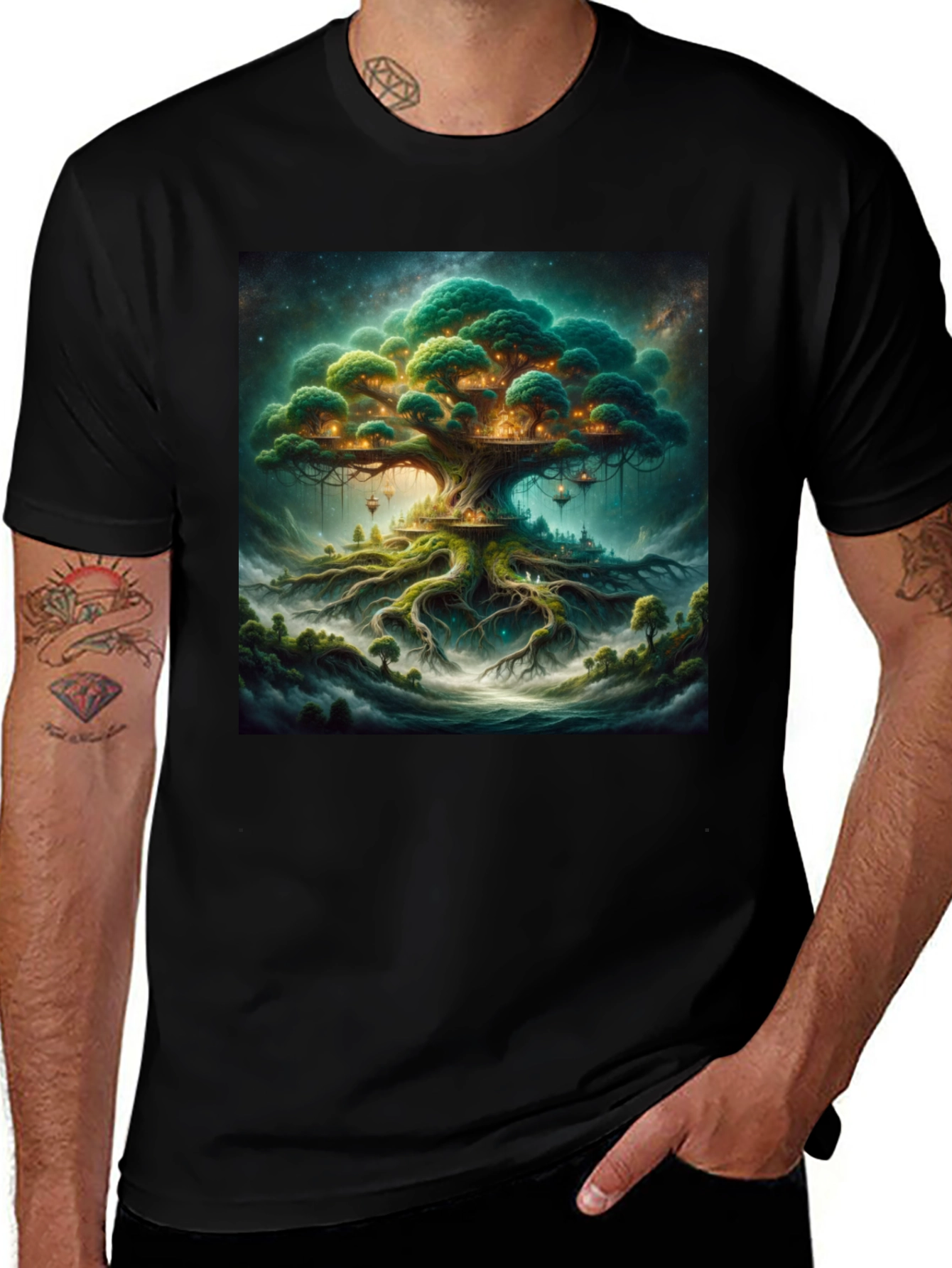 Variant 29 of Enchanted Treehouse Black T-Shirt