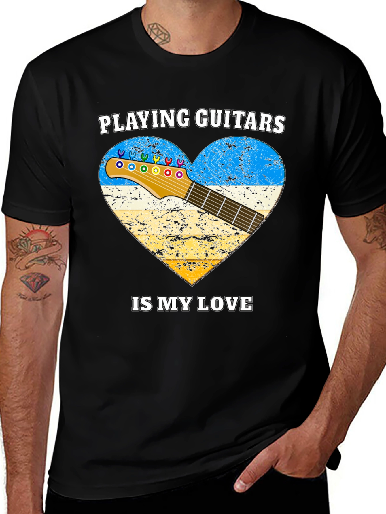 Variant 17 of Playing Guitars Love T-Shirt