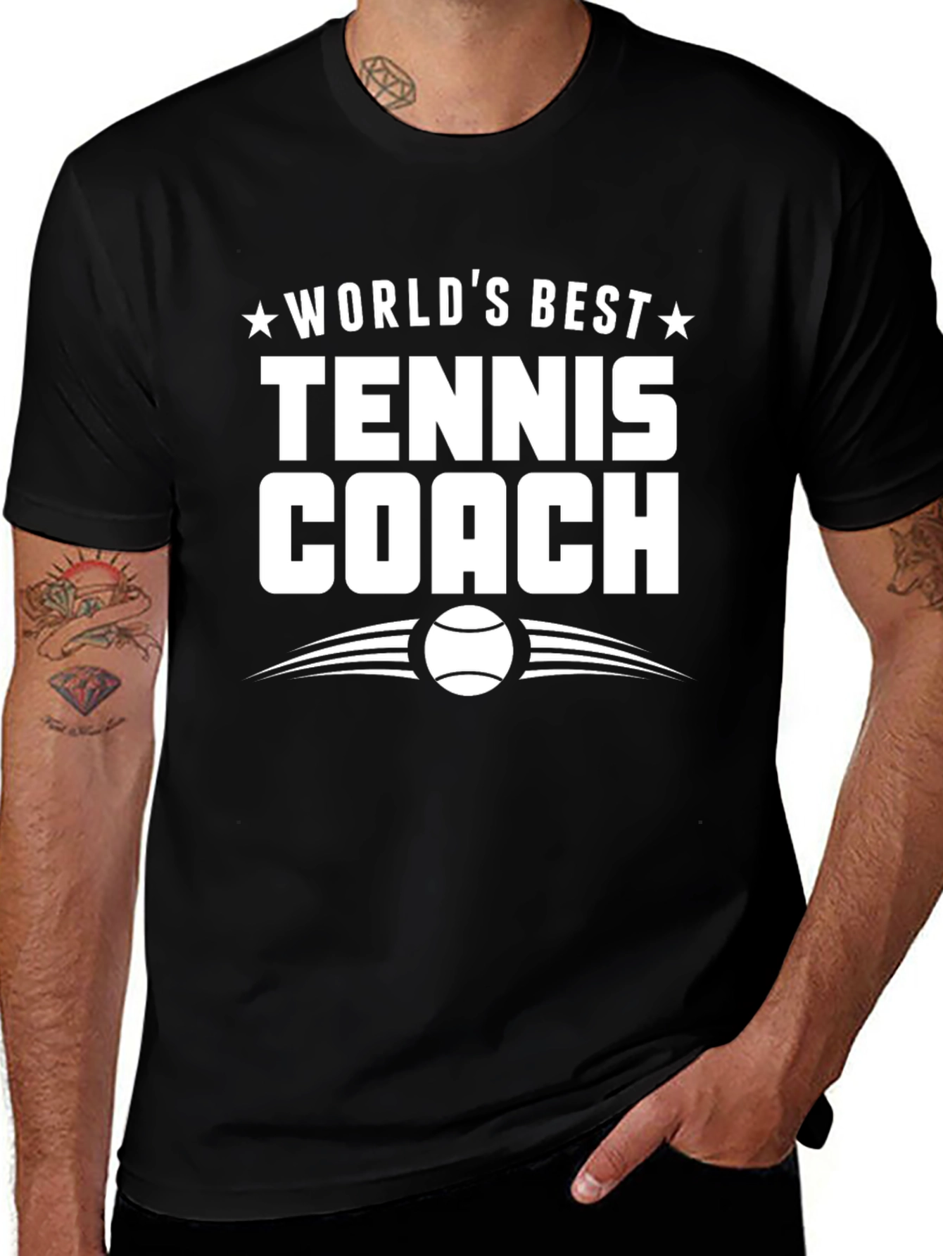 Black World's Best Tennis Coach T-Shirt main image