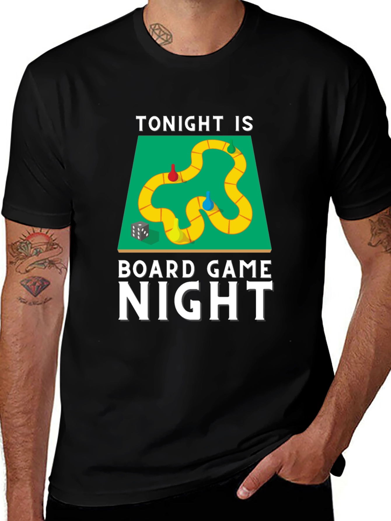 Variant 7 of Tonight is Board Game Night Graphic T-Shirt