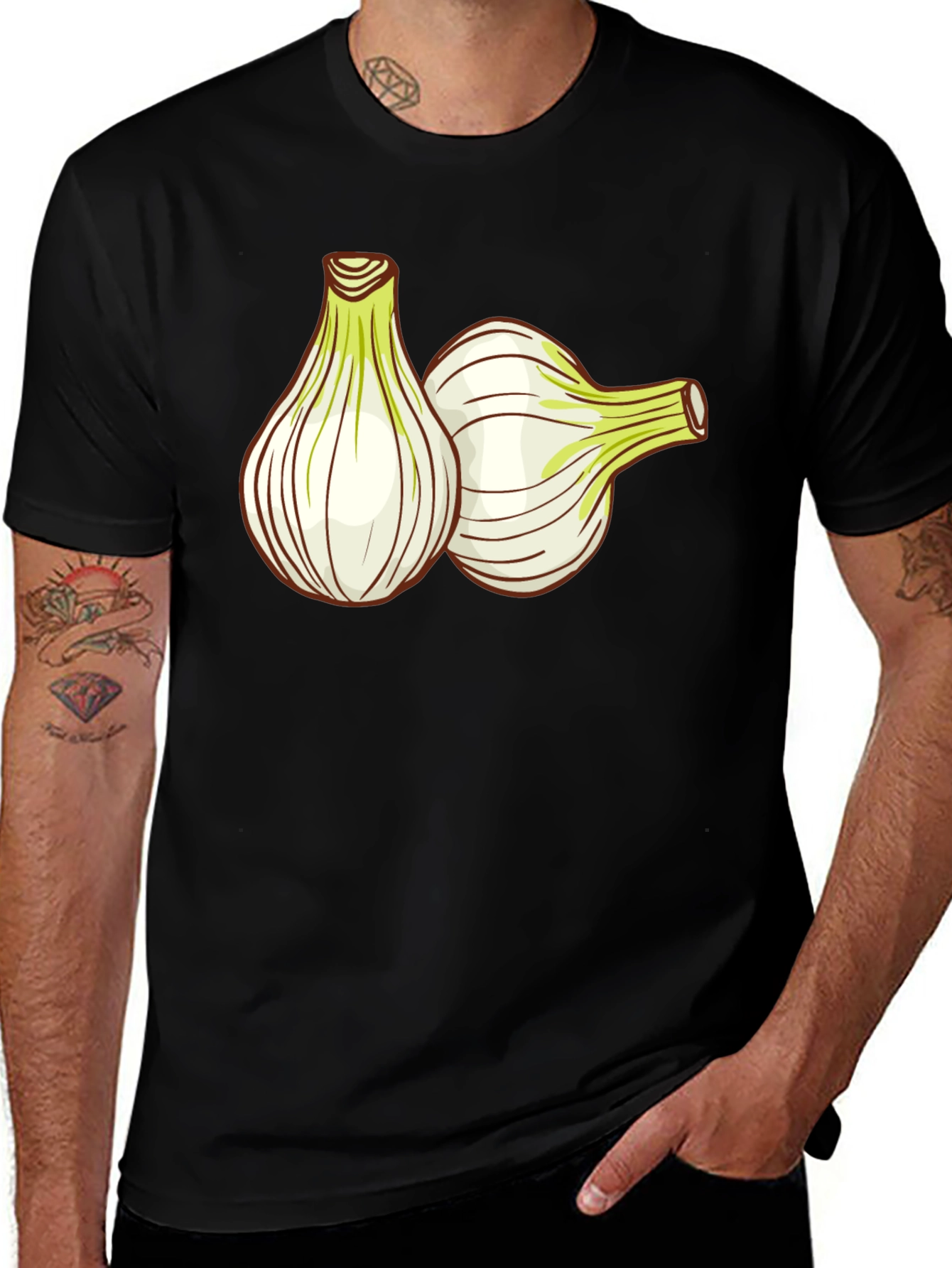 Variant 29 of Onion Graphic T-Shirt - Black Cotton Tee