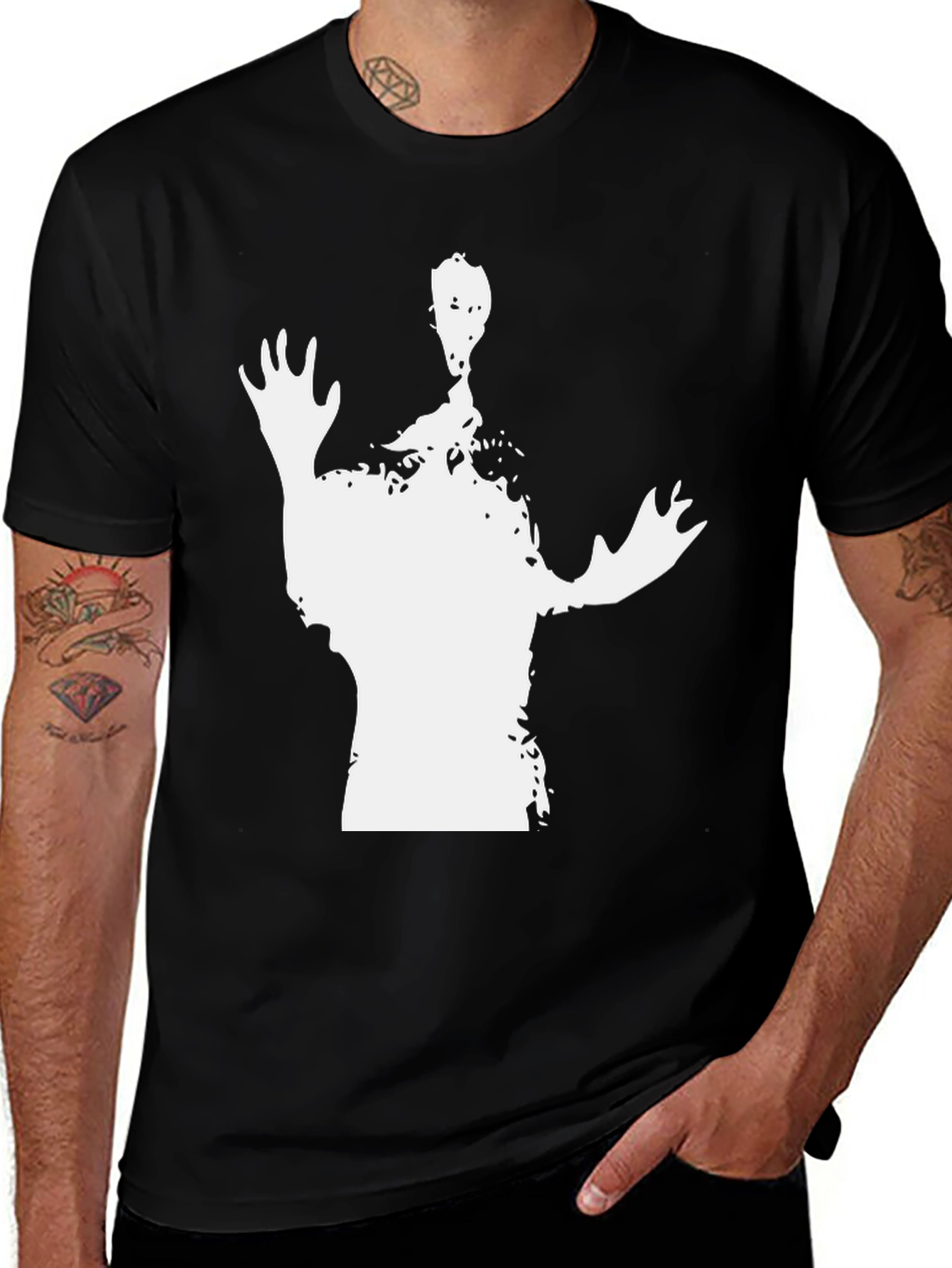 Variant 23 of Abstract Figure Graphic Black T-Shirt