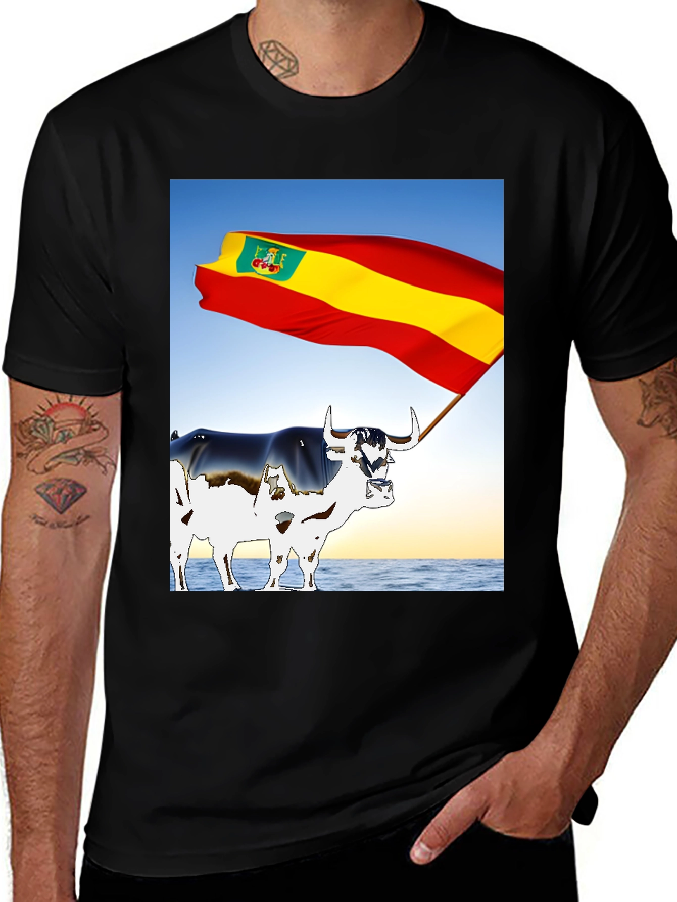 Variant 8 of Spanish Bull Flag Graphic Tee