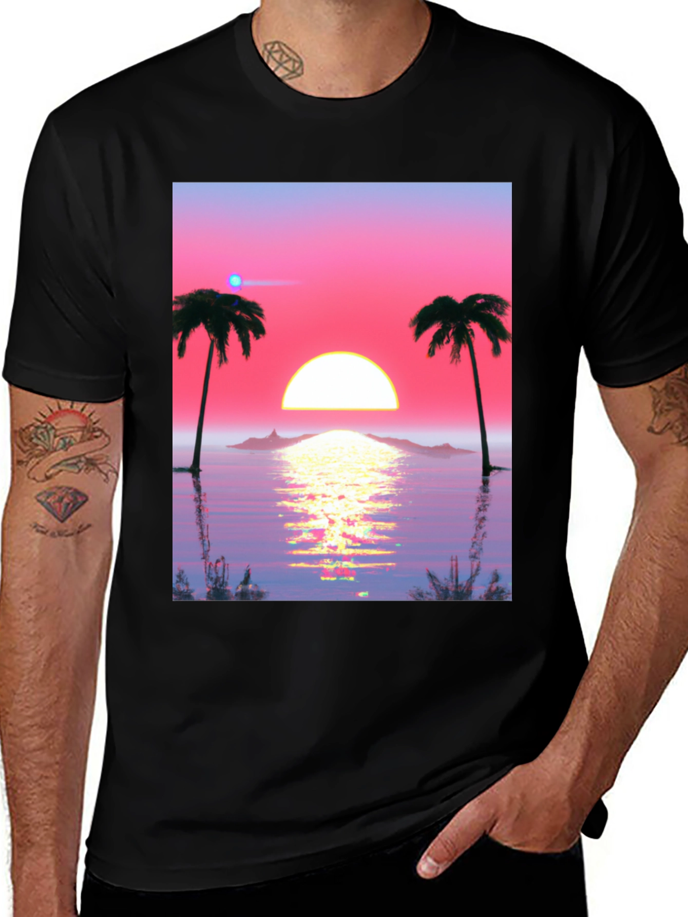 Variant 18 of Sunset Palm Tree T-Shirt