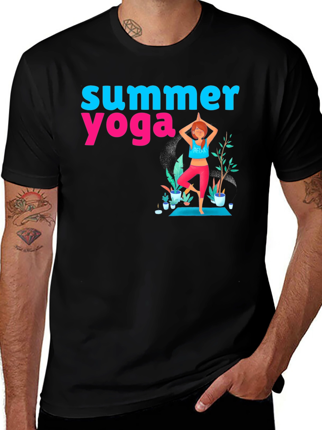 Variant 26 of Summer Yoga Graphic T-Shirt