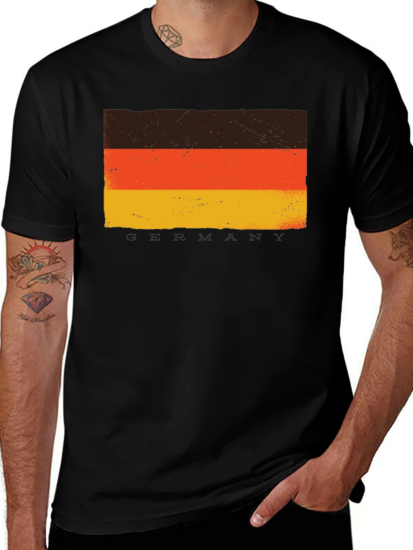 Variant 14 of Germany Flag Graphic T-Shirt - Black Cotton Tee