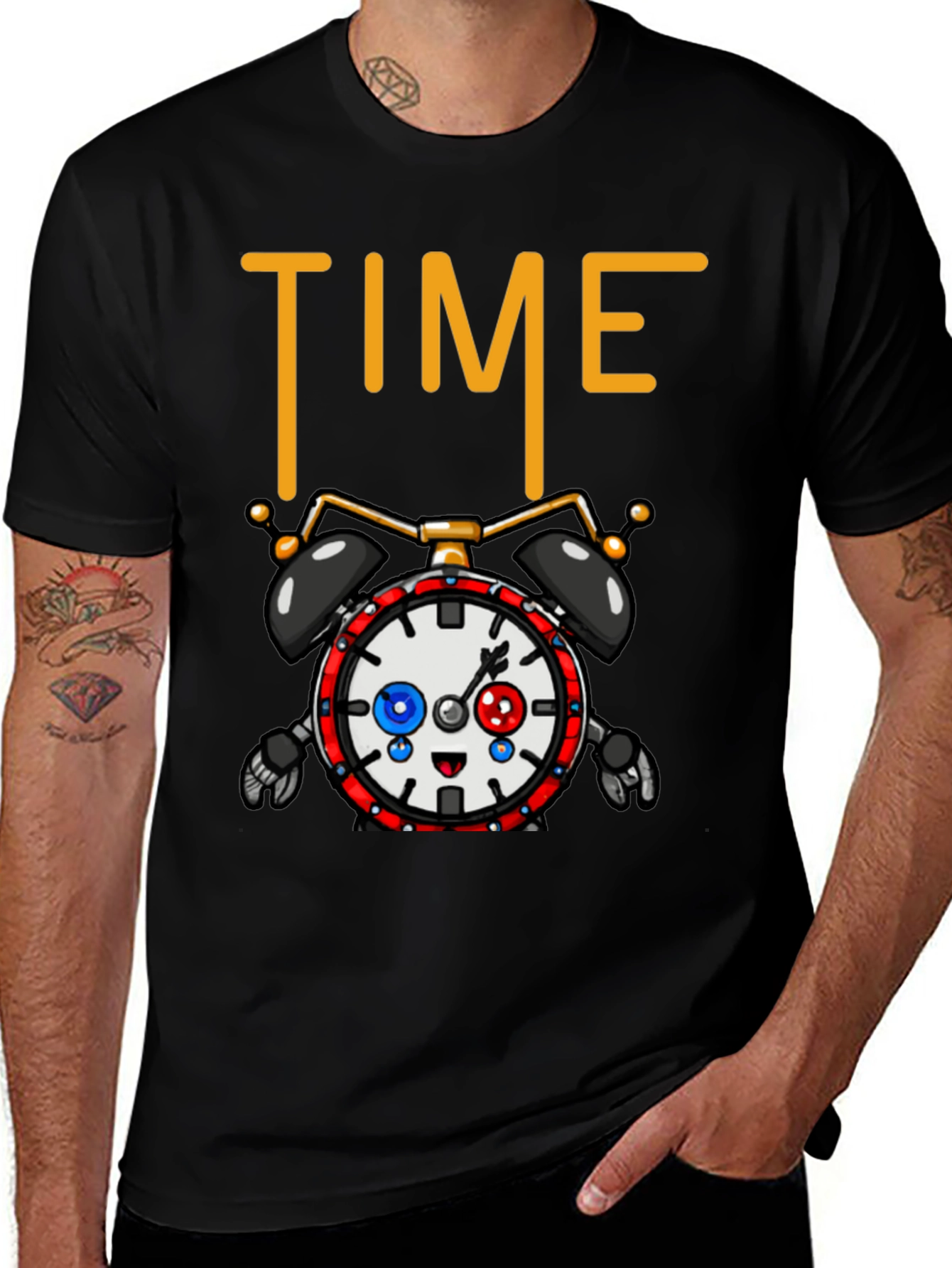 Variant 29 of Funny Time Cartoon Clock T-Shirt