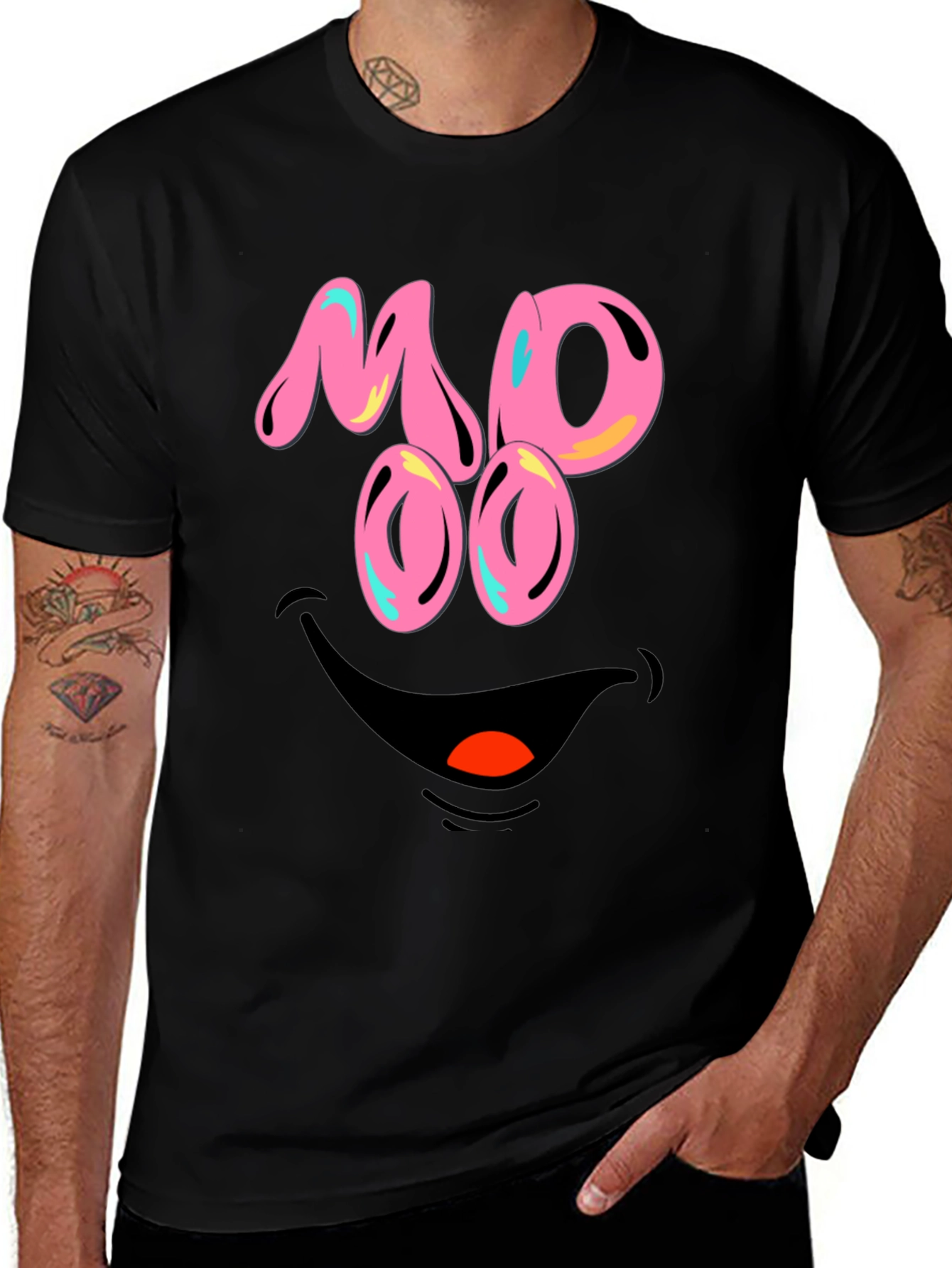 Variant 2 of Funny MOOO Face Graphic T-Shirt