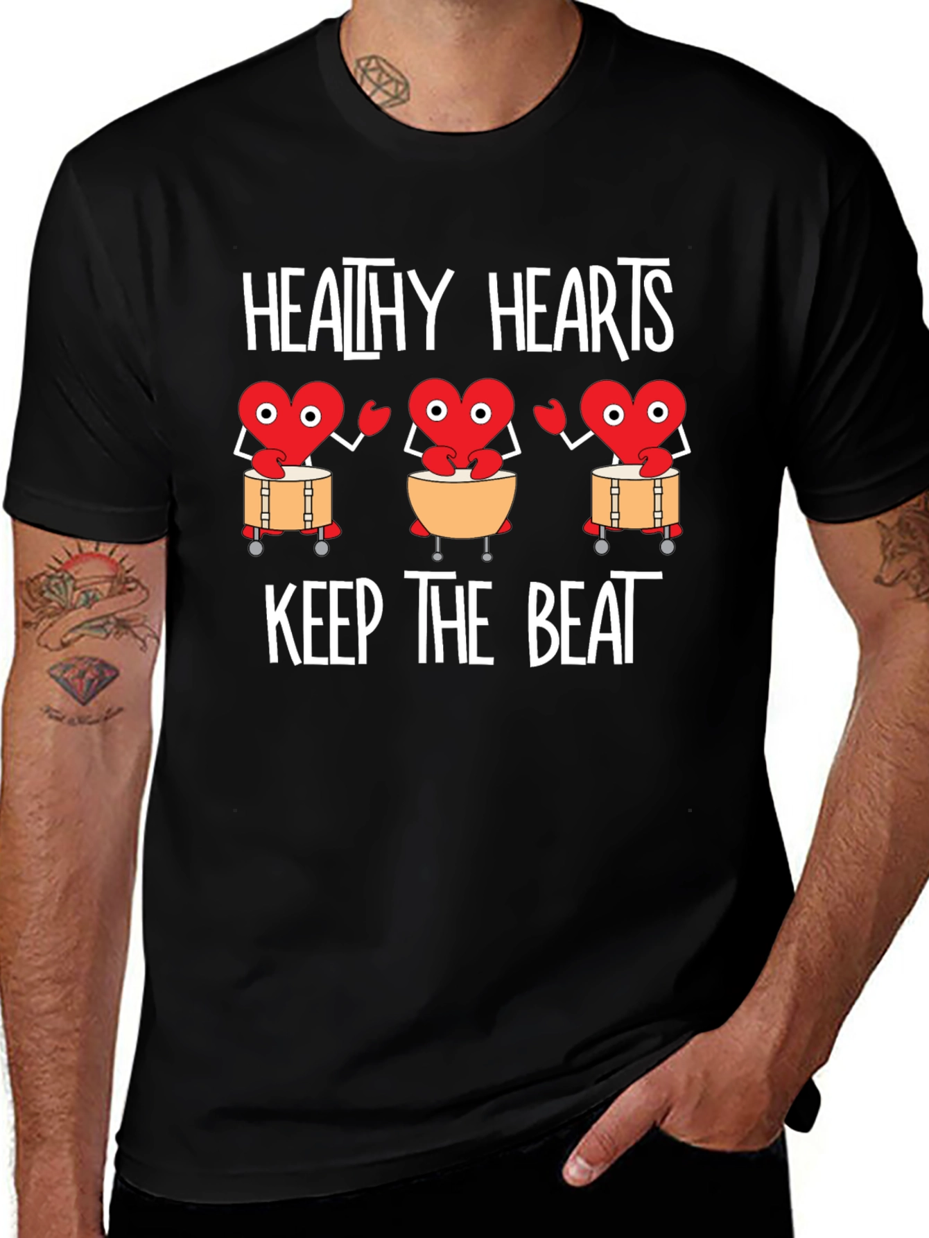 Healthy Hearts Graphic Tee - Keep the Beat