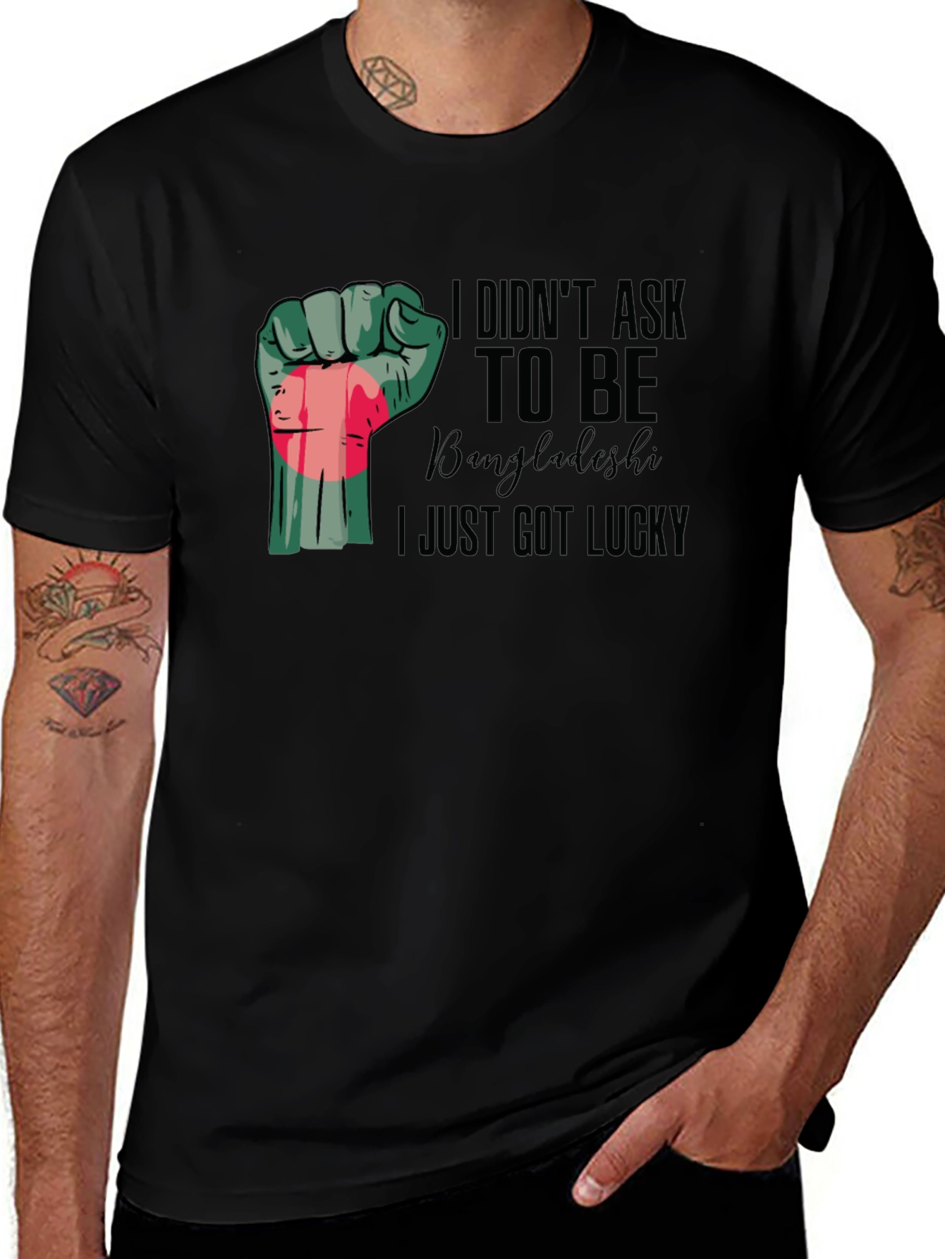 Lucky Bangladeshi Pride Fist T-Shirt