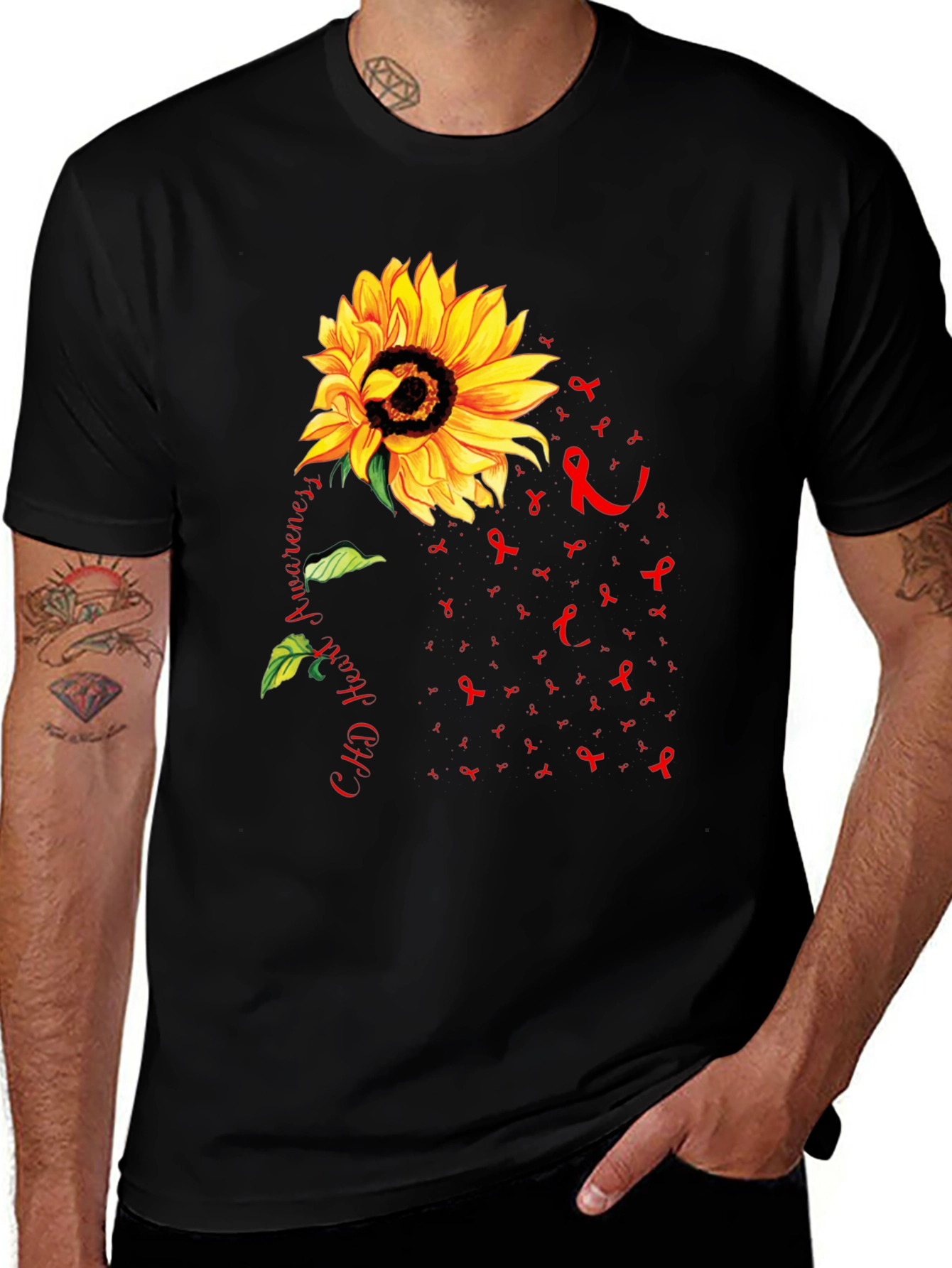 Sunflower CHD Heart Awareness T-Shirt
