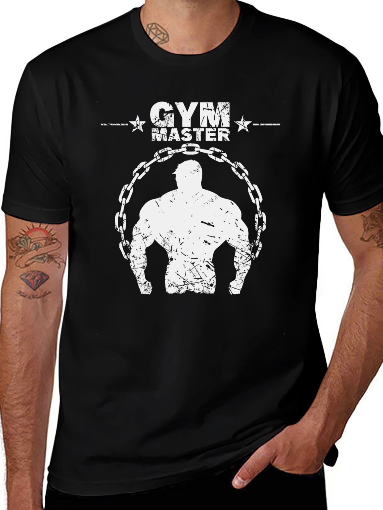 Black Gym Master Graphic Tee - Bodybuilding Shirt main image