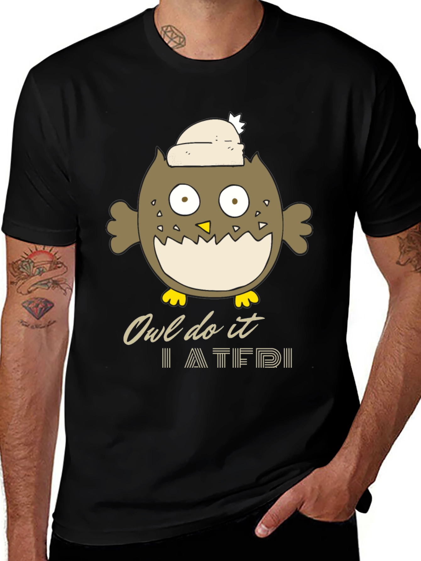 Variant 15 of Owl Do It T-Shirt - Funny Cartoon Tee