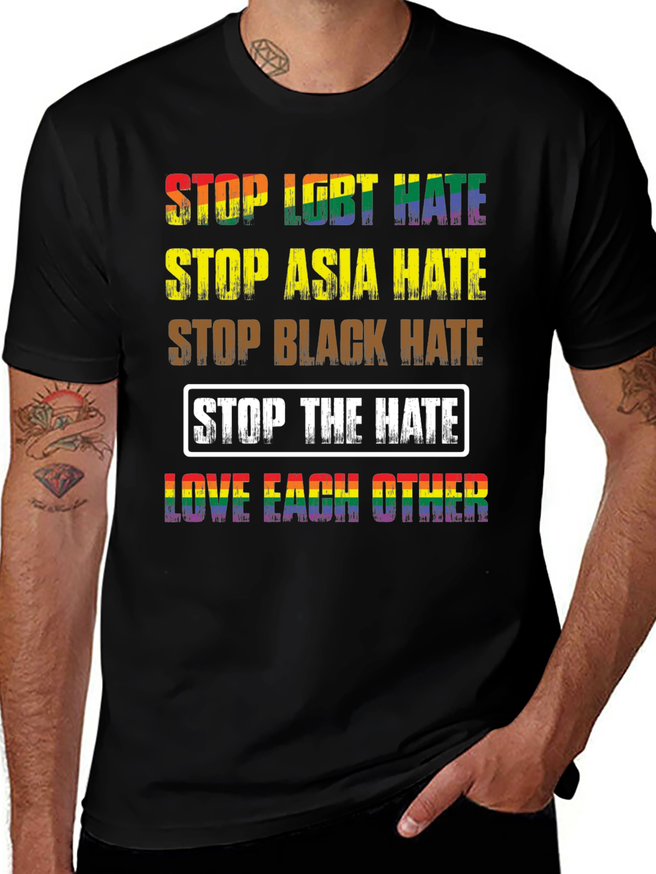 Equality T-Shirt: Stop Hate, Love Each Other
