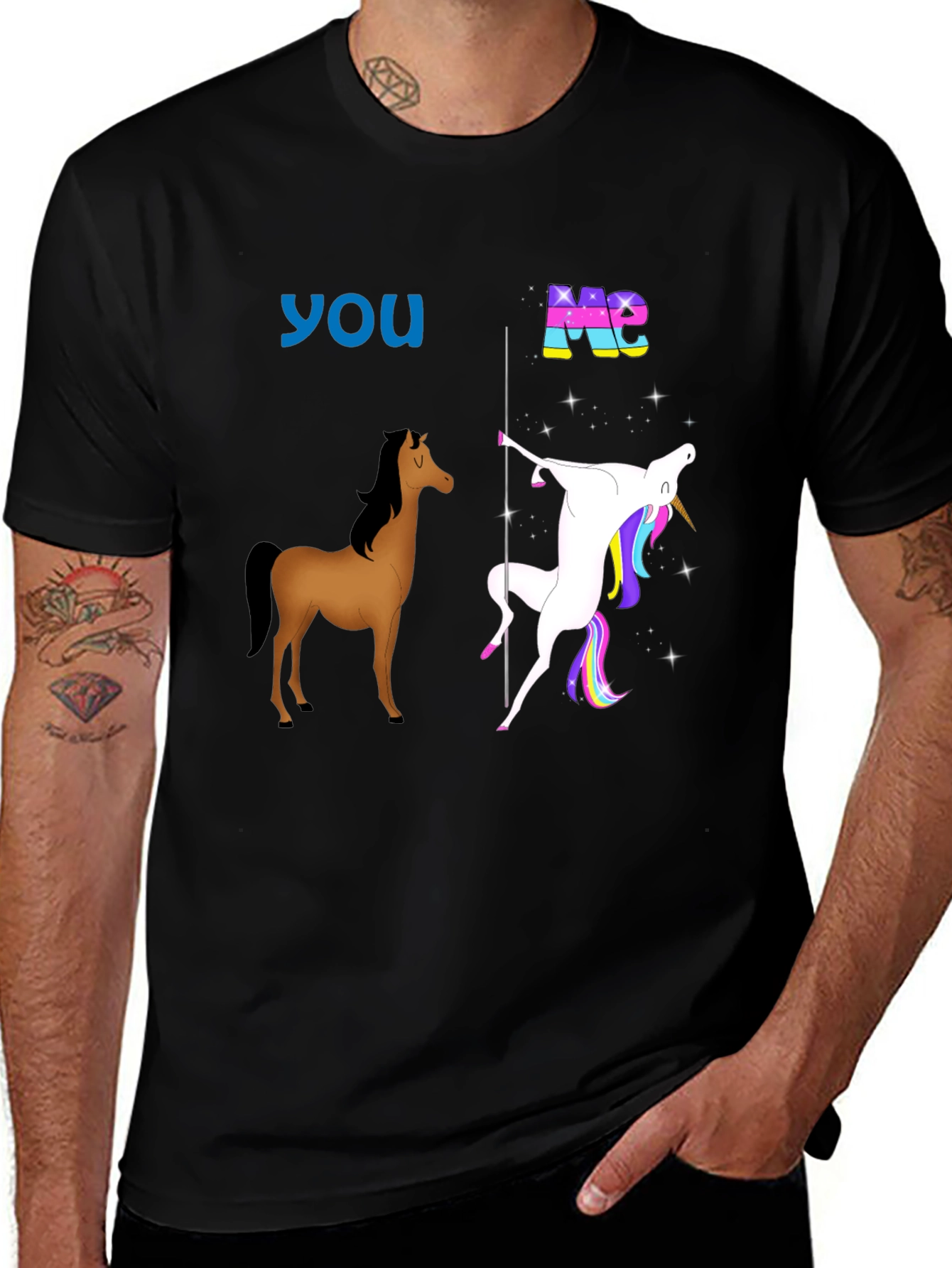 Variant 22 of Funny You vs Me Horse & Unicorn Graphic Tee