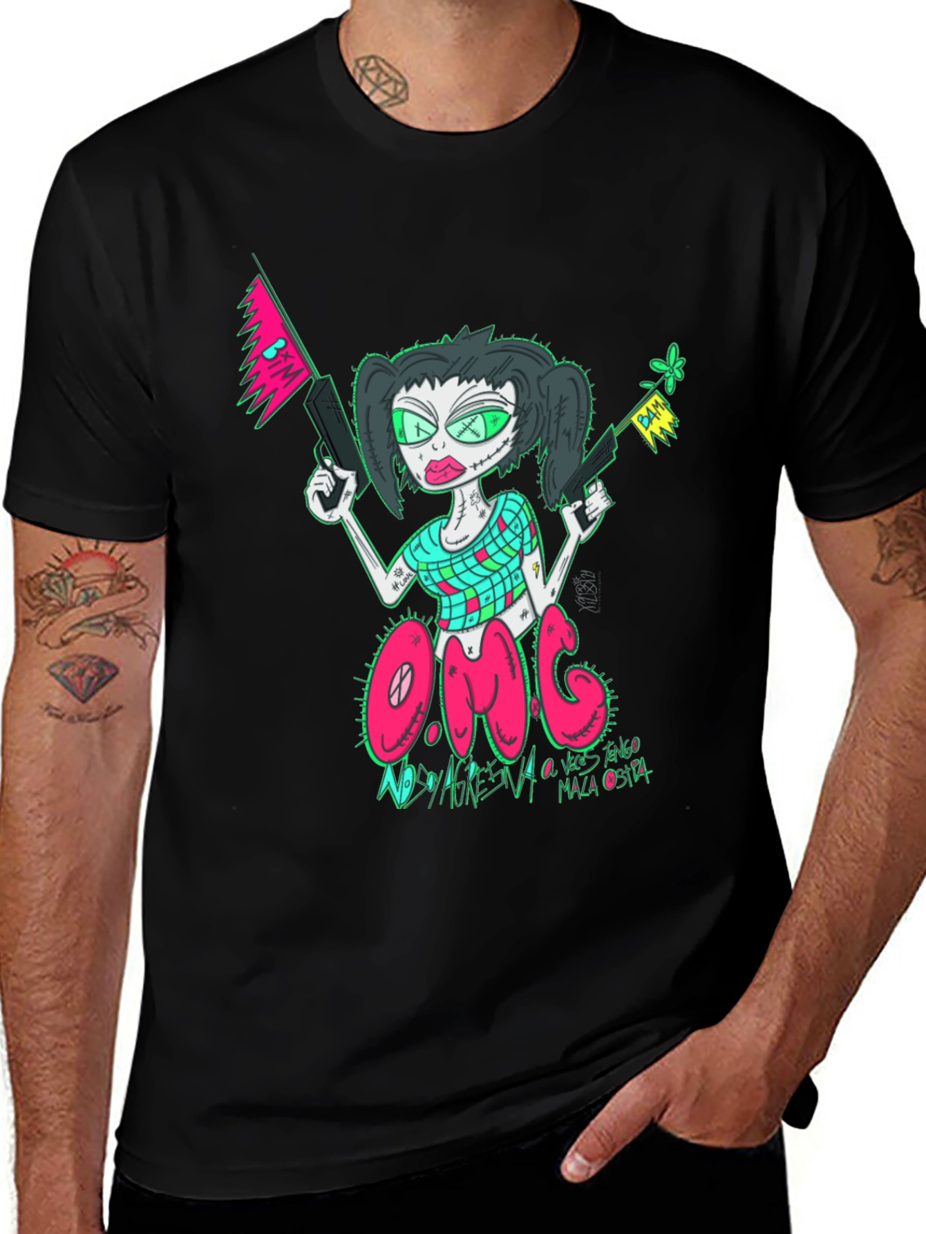 Variant 28 of OMG Zombie Girl Graphic Tee - Unique Design