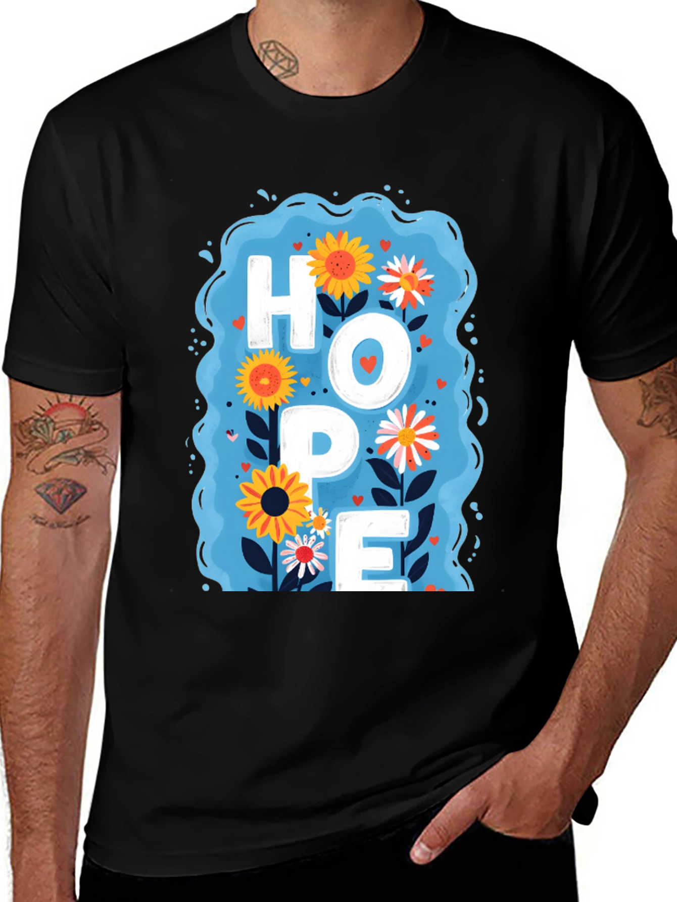 Variant 5 of Floral "HOPE" Graphic Print T-Shirt