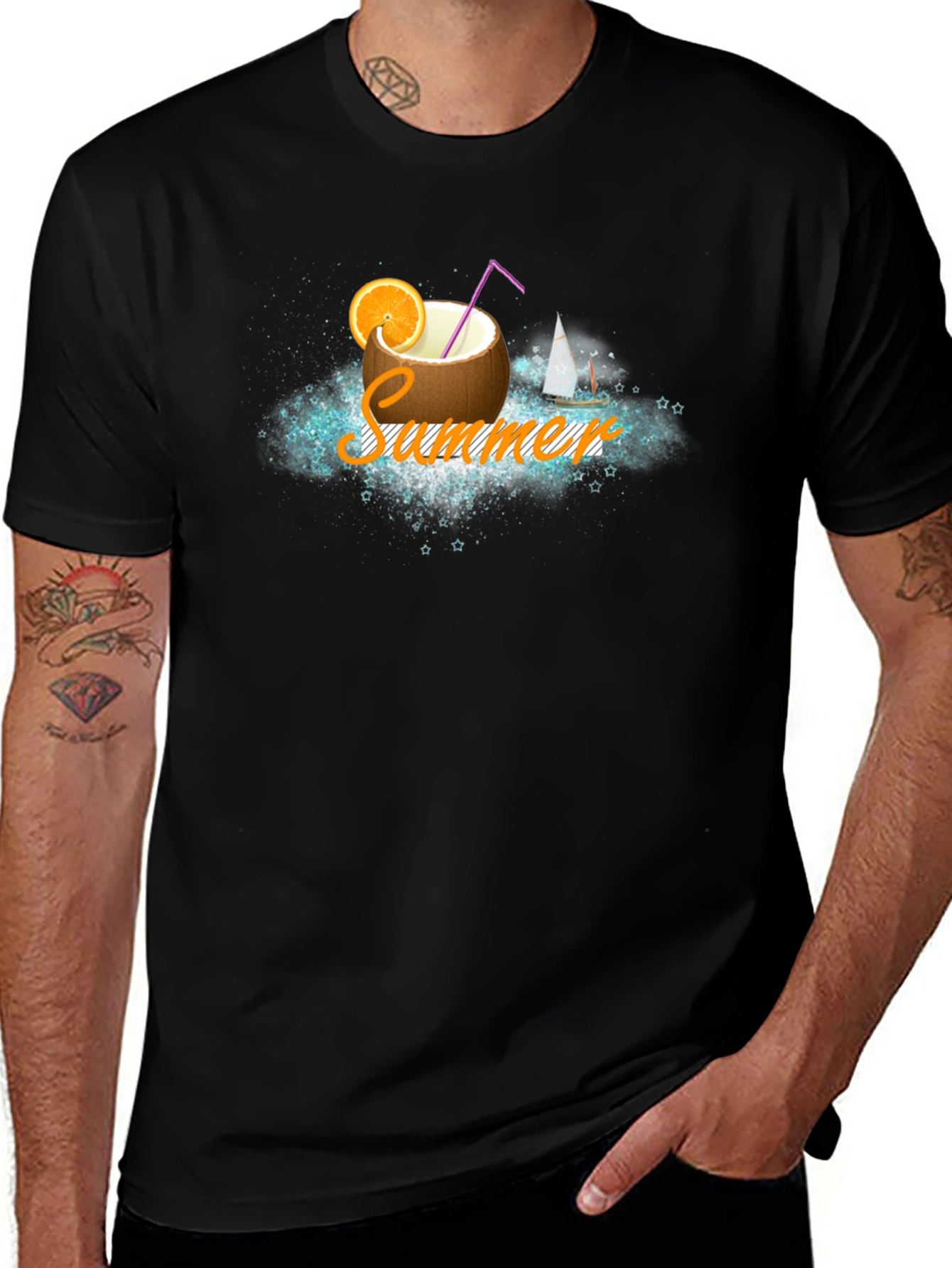 Variant 6 of Summer Coconut Drink Graphic T-Shirt