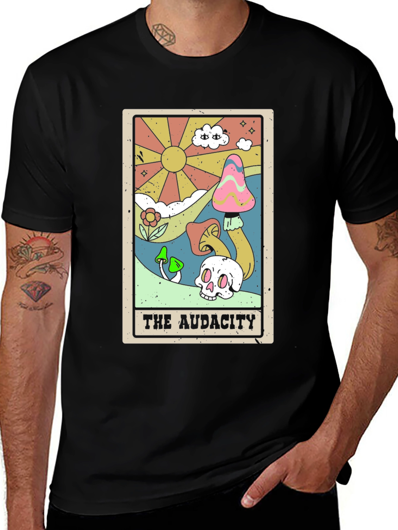 Variant 23 of The Audacity Graphic Tee - Mushroom Tarot Card Shirt