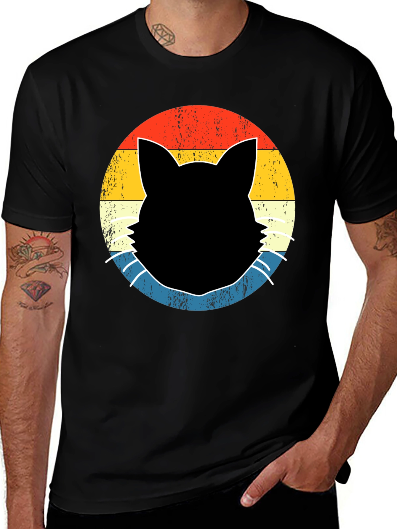 Variant 7 of Retro Cat Silhouette T-Shirt