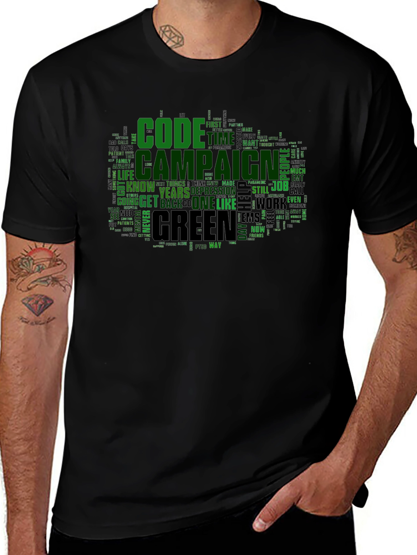 Code Campaign Green Word Art T-Shirt