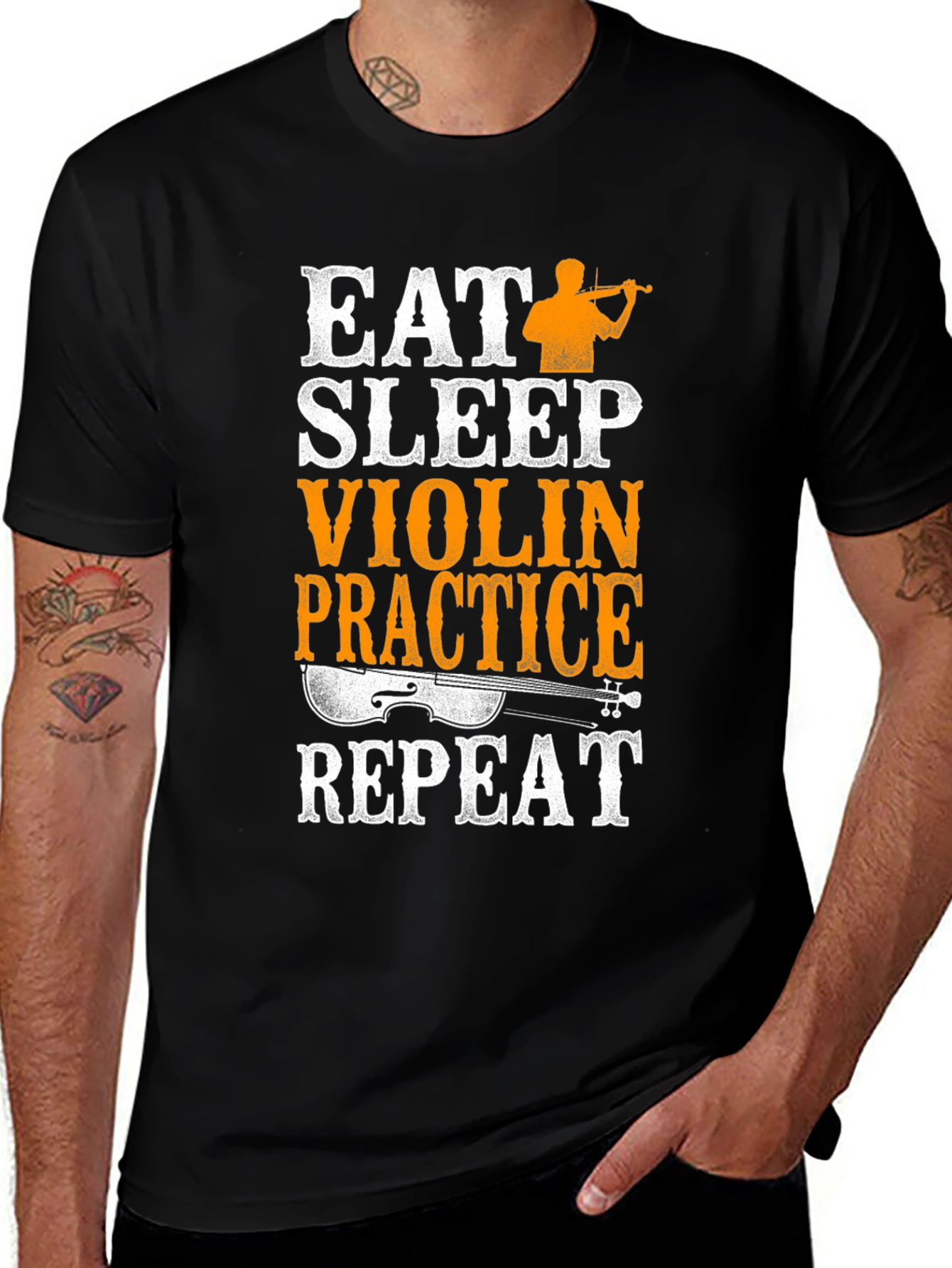 Variant 30 of Eat Sleep Violin Practice Repeat Black T-Shirt