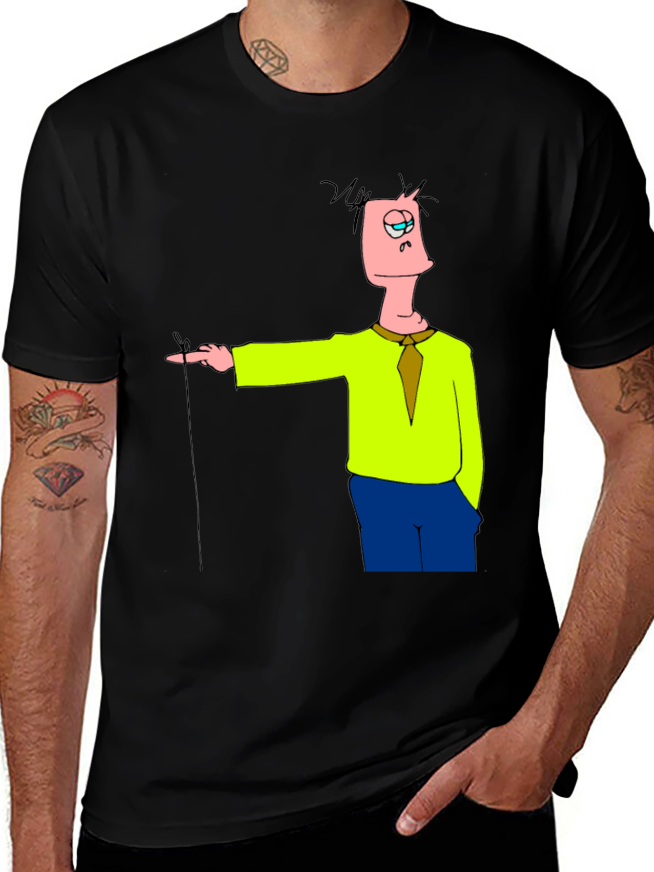 Variant 21 of Cartoon Character Black T-Shirt