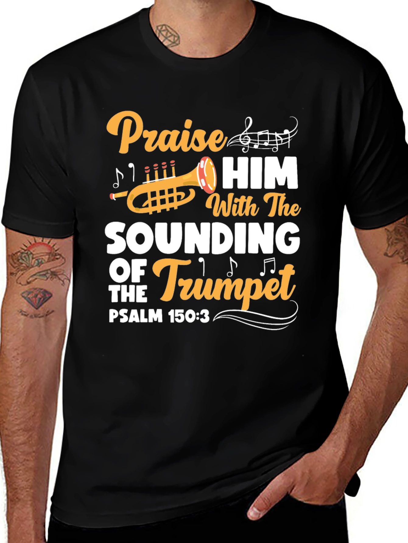 Variant 25 of Praise Him Trumpet Graphic Tee