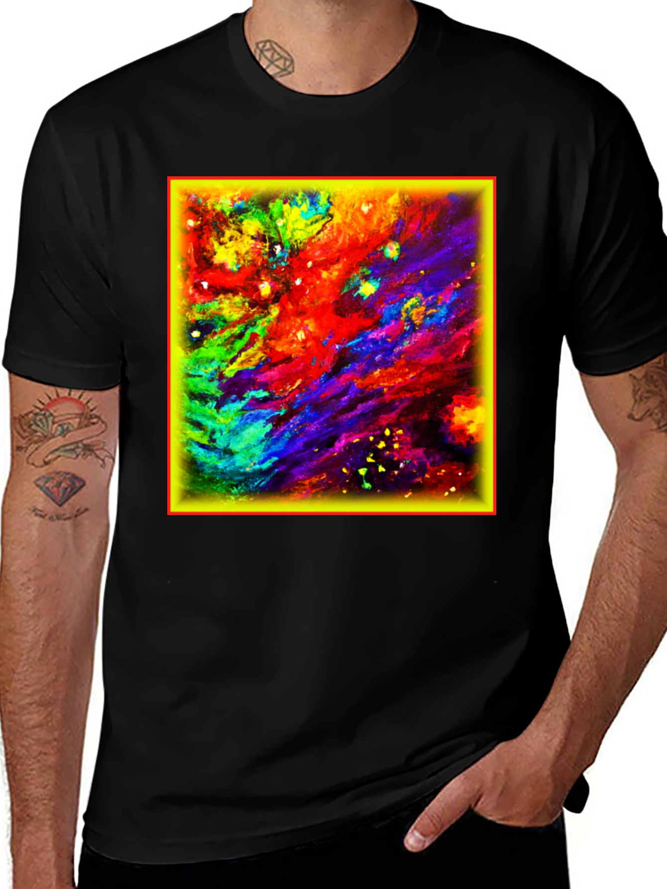 Variant 9 of Abstract Art Print Black T-Shirt