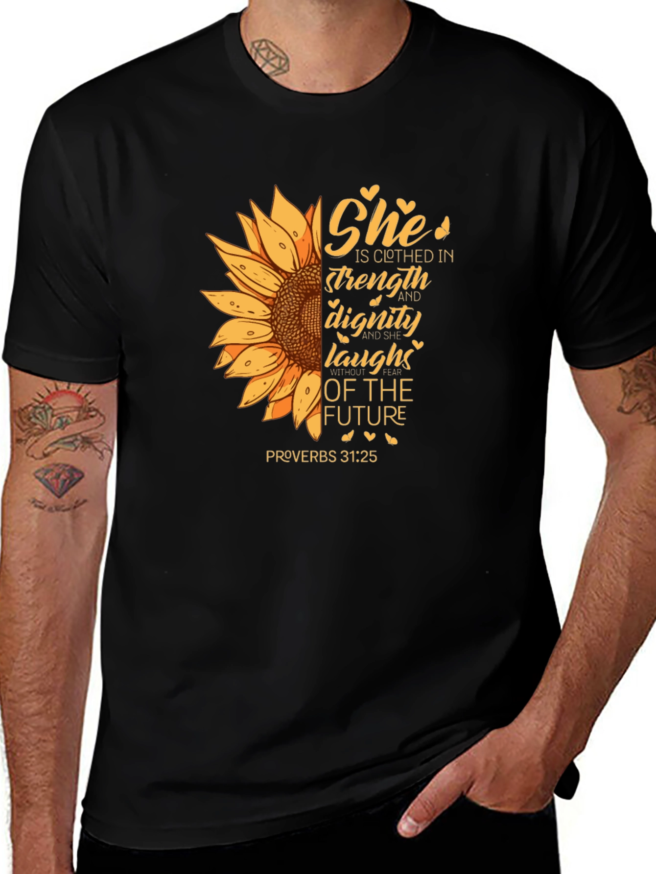 Sunflower Strength & Dignity Christian T-Shirt