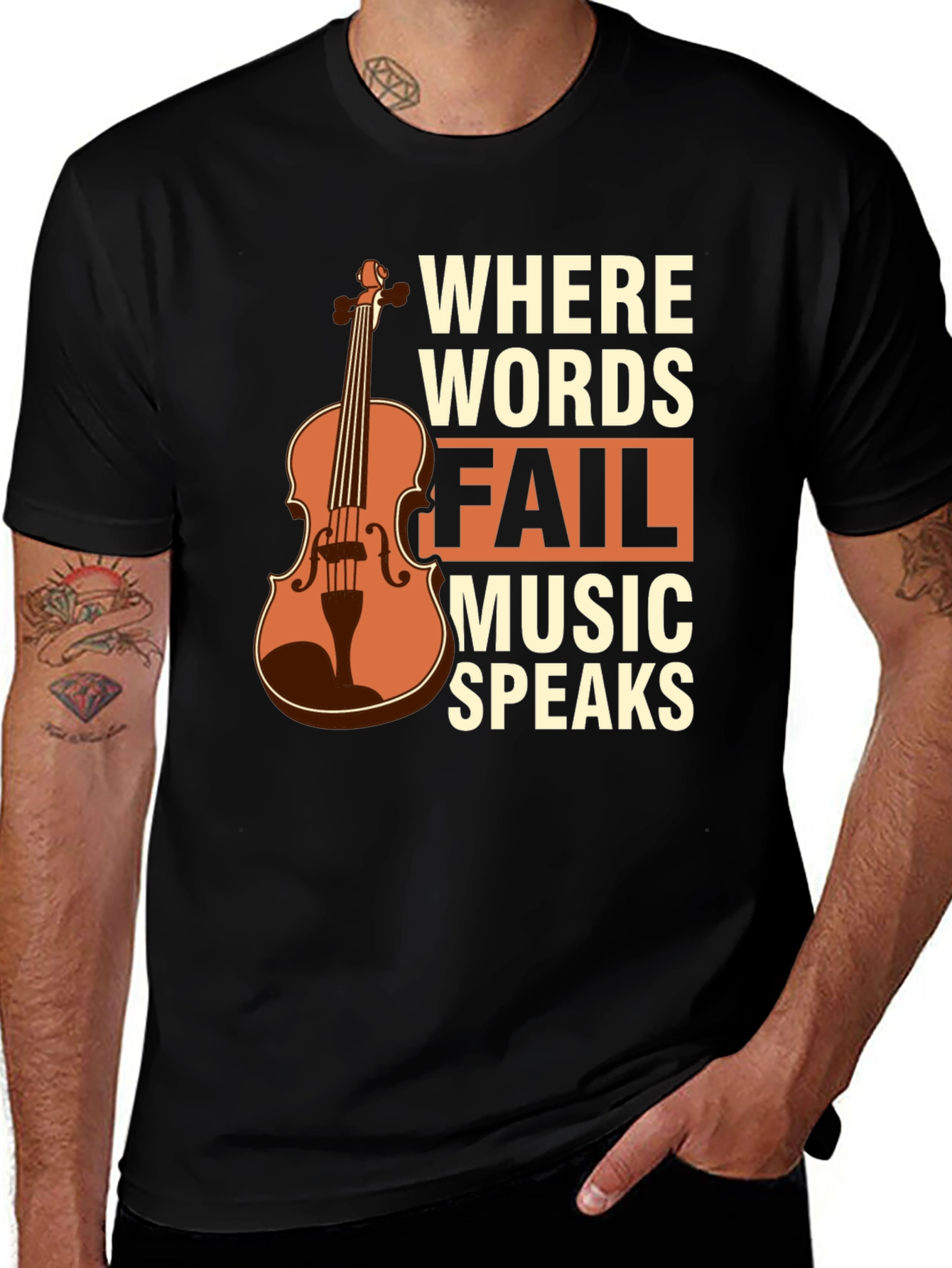 Variant 7 of Music Speaks T-Shirt - Violin Design