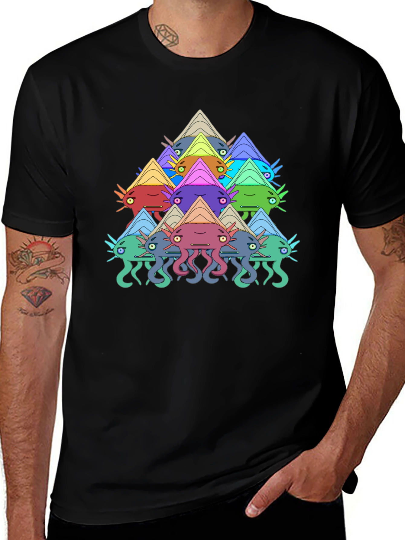 Variant 19 of Funky Squid Graphic Tee - Men's Black T-Shirt