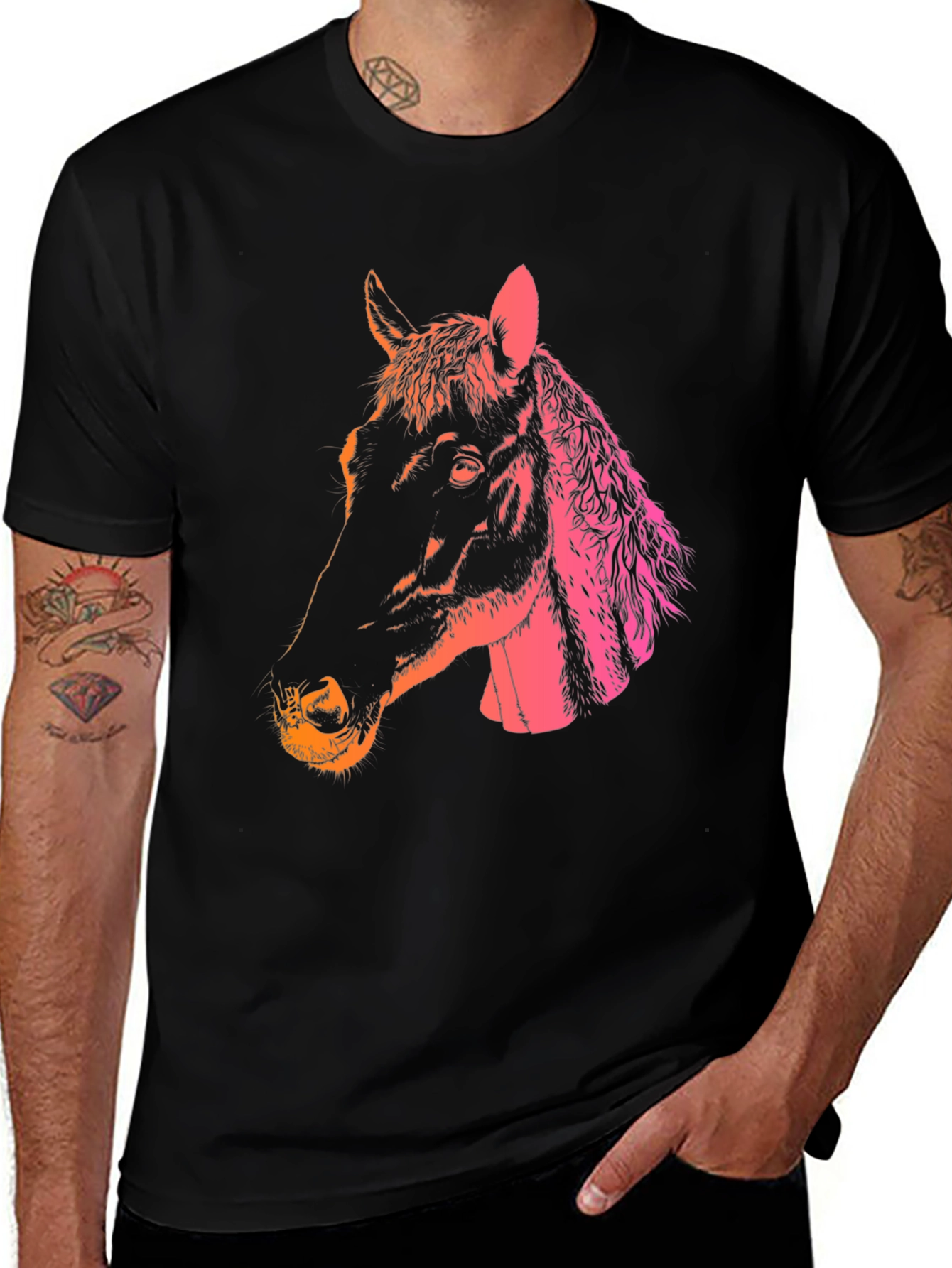 Variant 14 of Horse Head Graphic Tee - Gradient Print