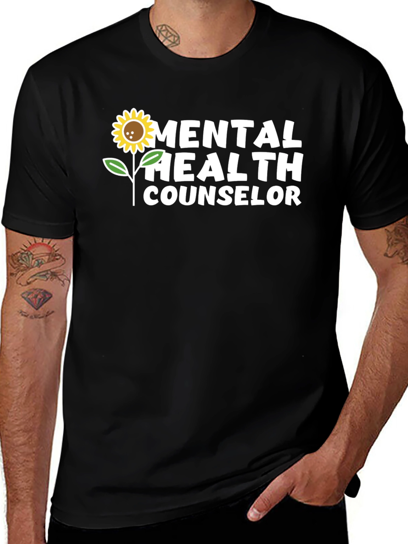 Variant 26 of Mental Health Counselor Sunflower Graphic T-Shirt