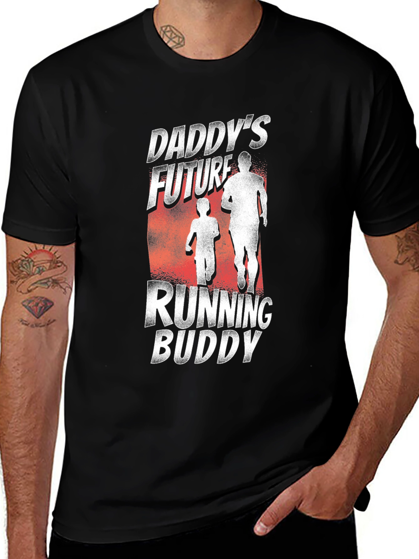 Variant 8 of Daddy's Future Running Buddy Black Graphic T-Shirt