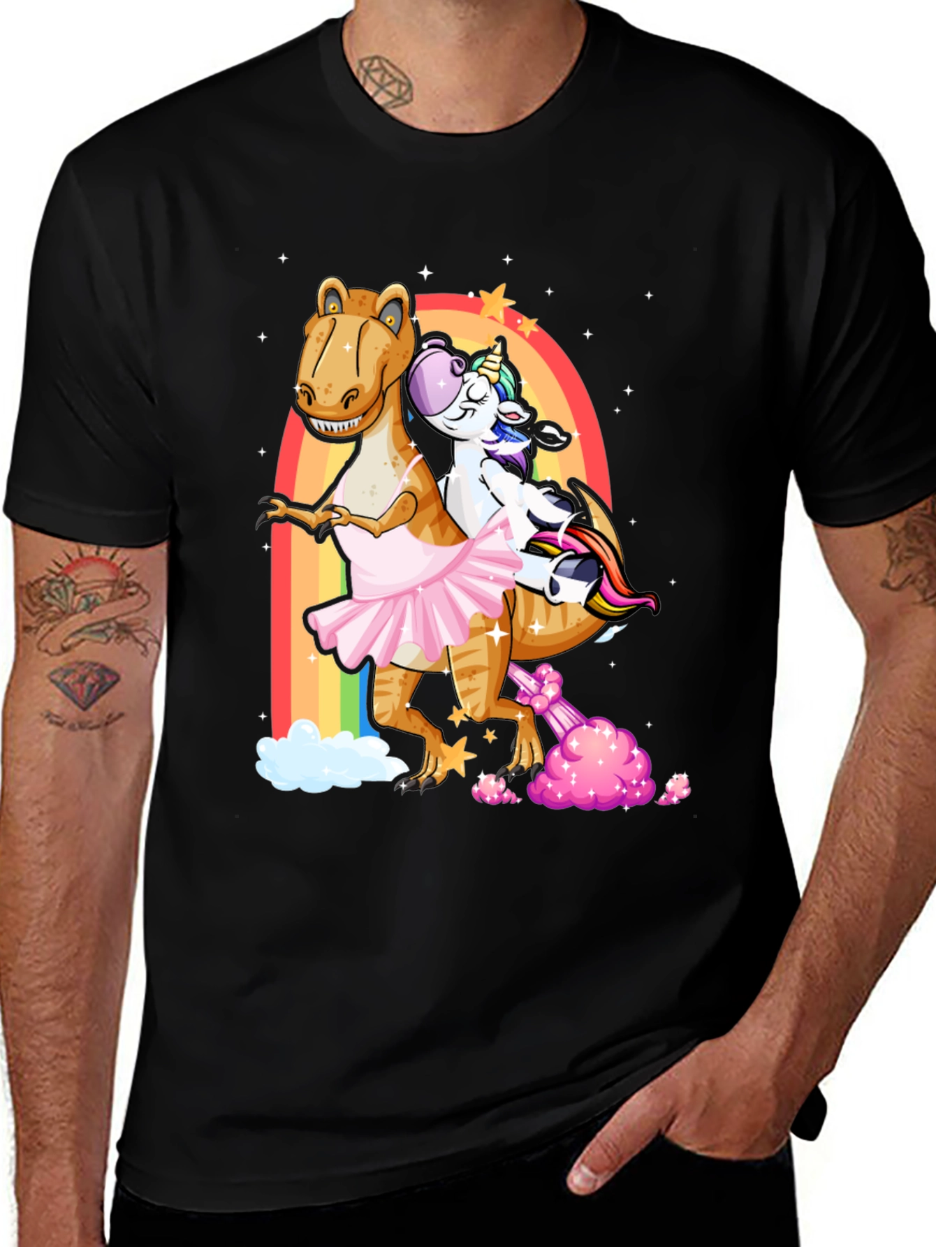 Variant 14 of Dino Unicorn Rainbow T-Shirt