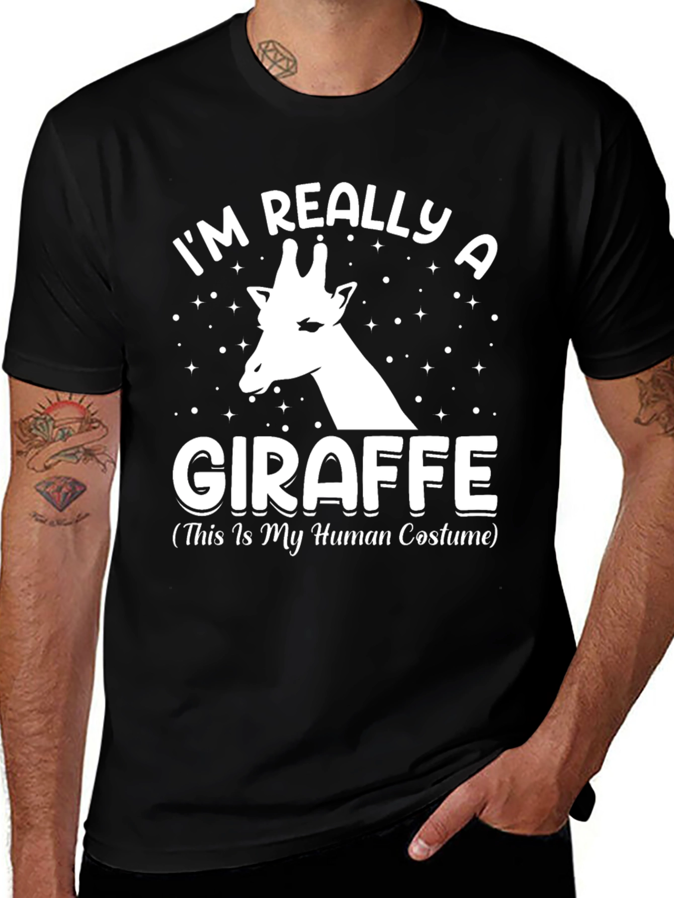Variant 2 of Funny Giraffe Human Costume T-Shirt