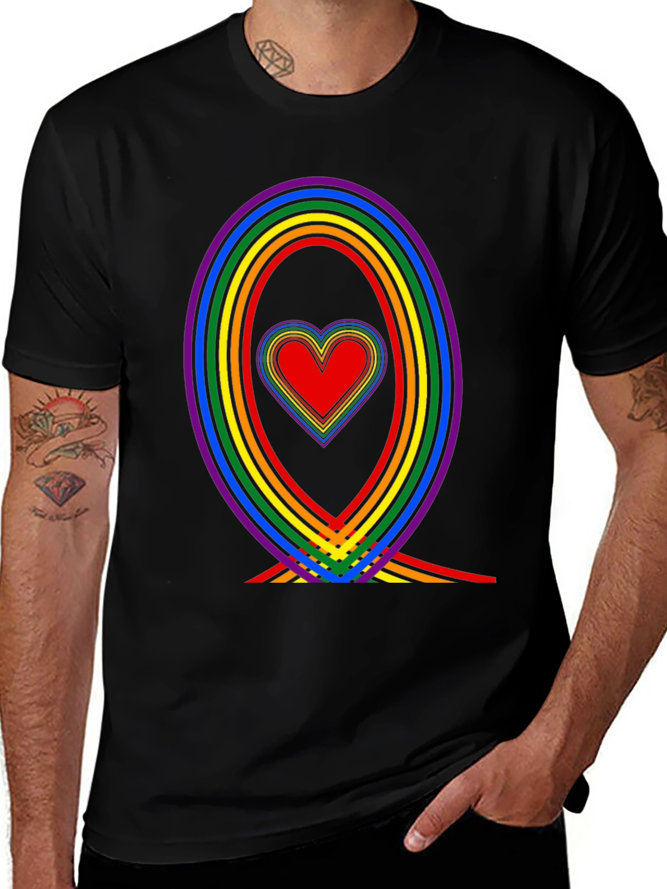 Variant 11 of Rainbow Heart Pride T-Shirt