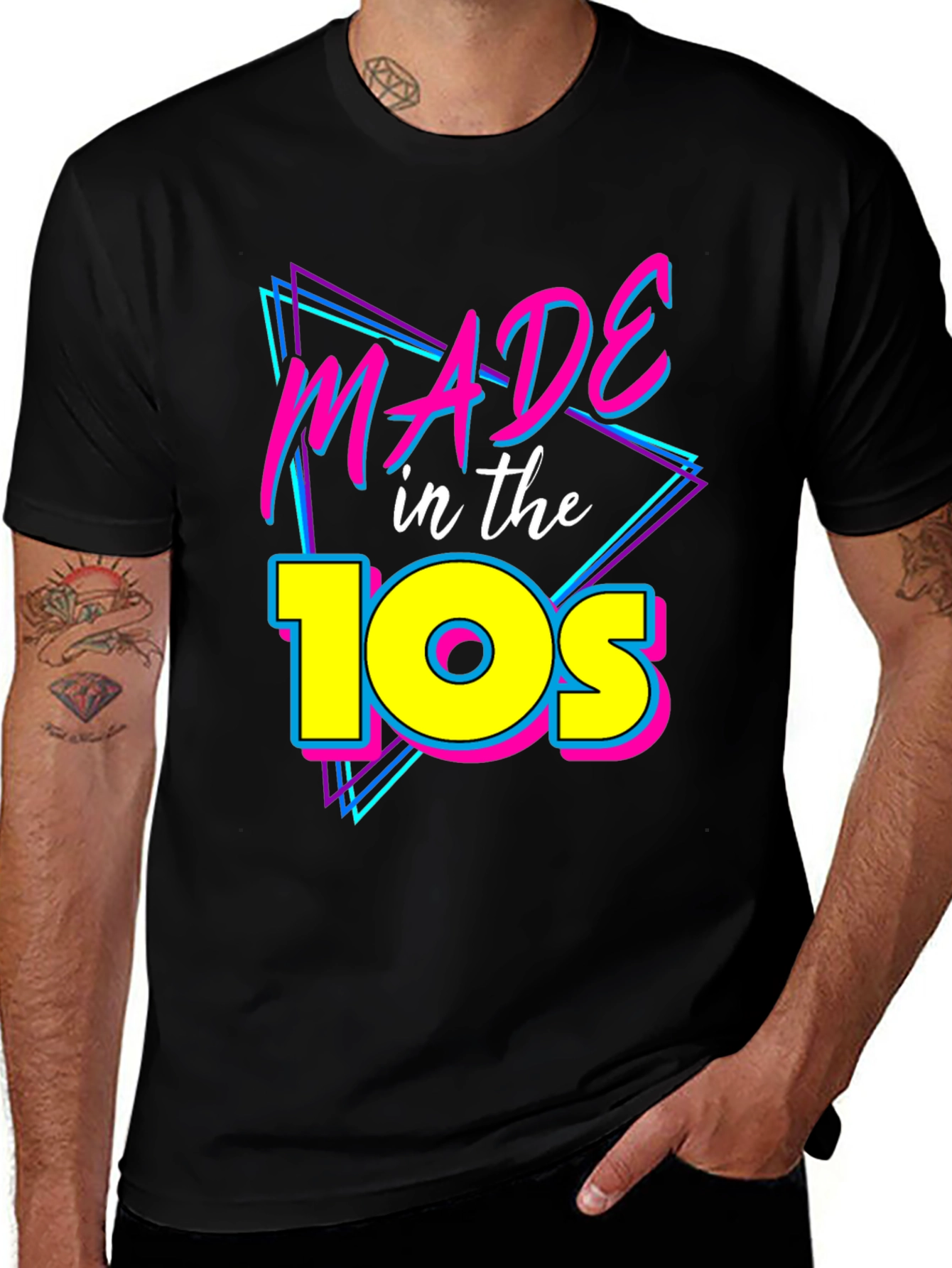 Made in the 10s T-Shirt - Retro Neon Style